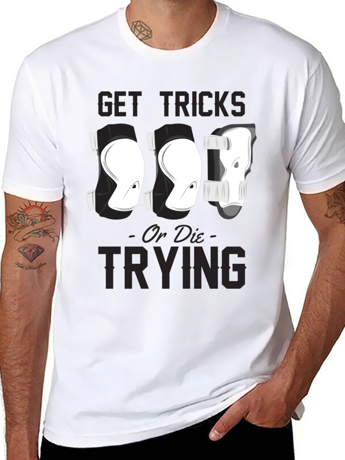 Black Get Tricks or Die Trying T-Shirt view 8