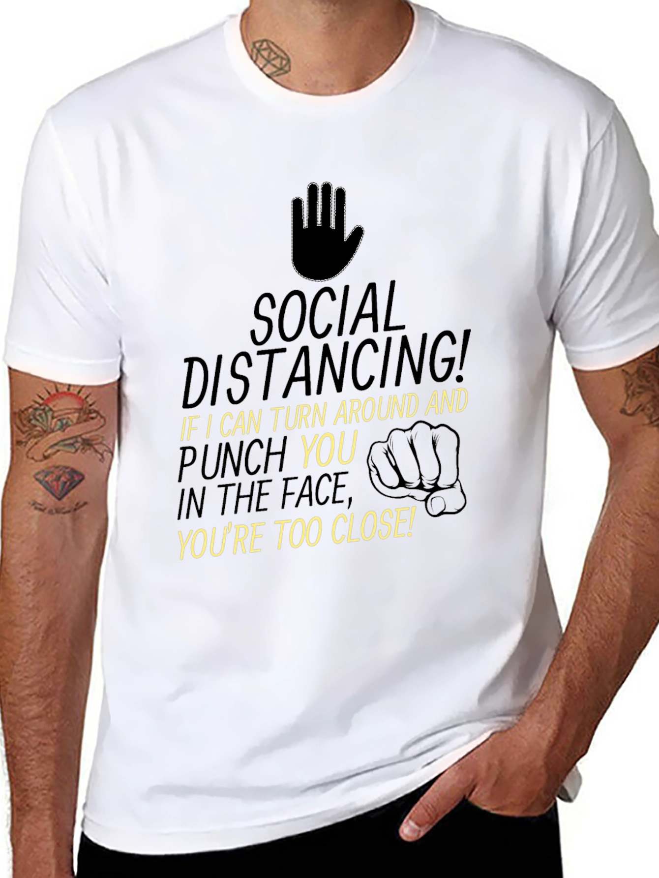 Black Social Distancing T-Shirt - Funny Quarantine Tee view 8