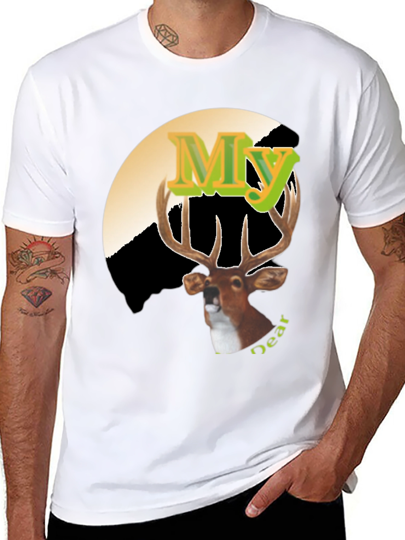 Black My Deer Graphic Tee - Novelty Hunting Shirt view 8