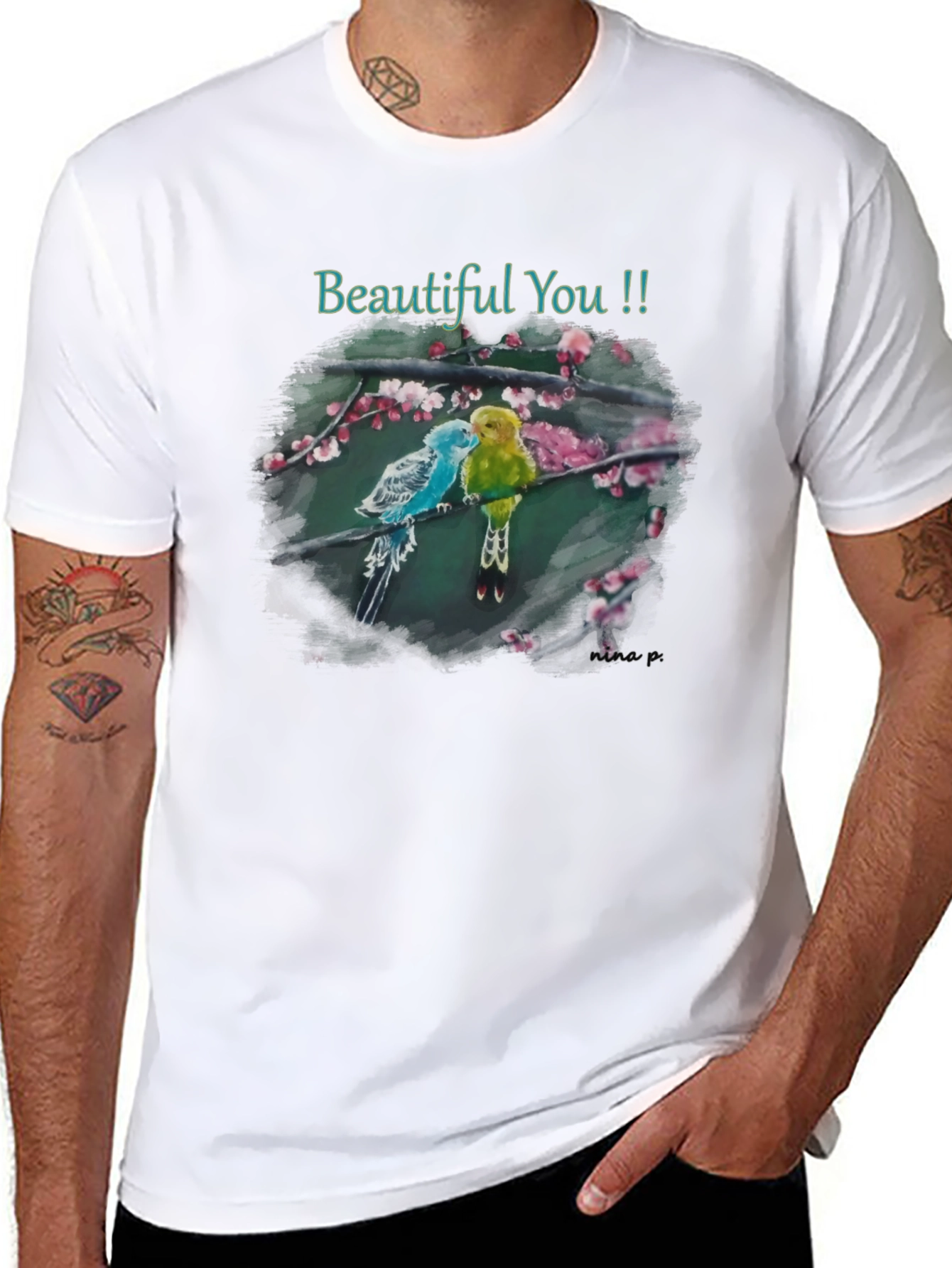 Black Beautiful You Bird T-Shirt - Unique Design view 8