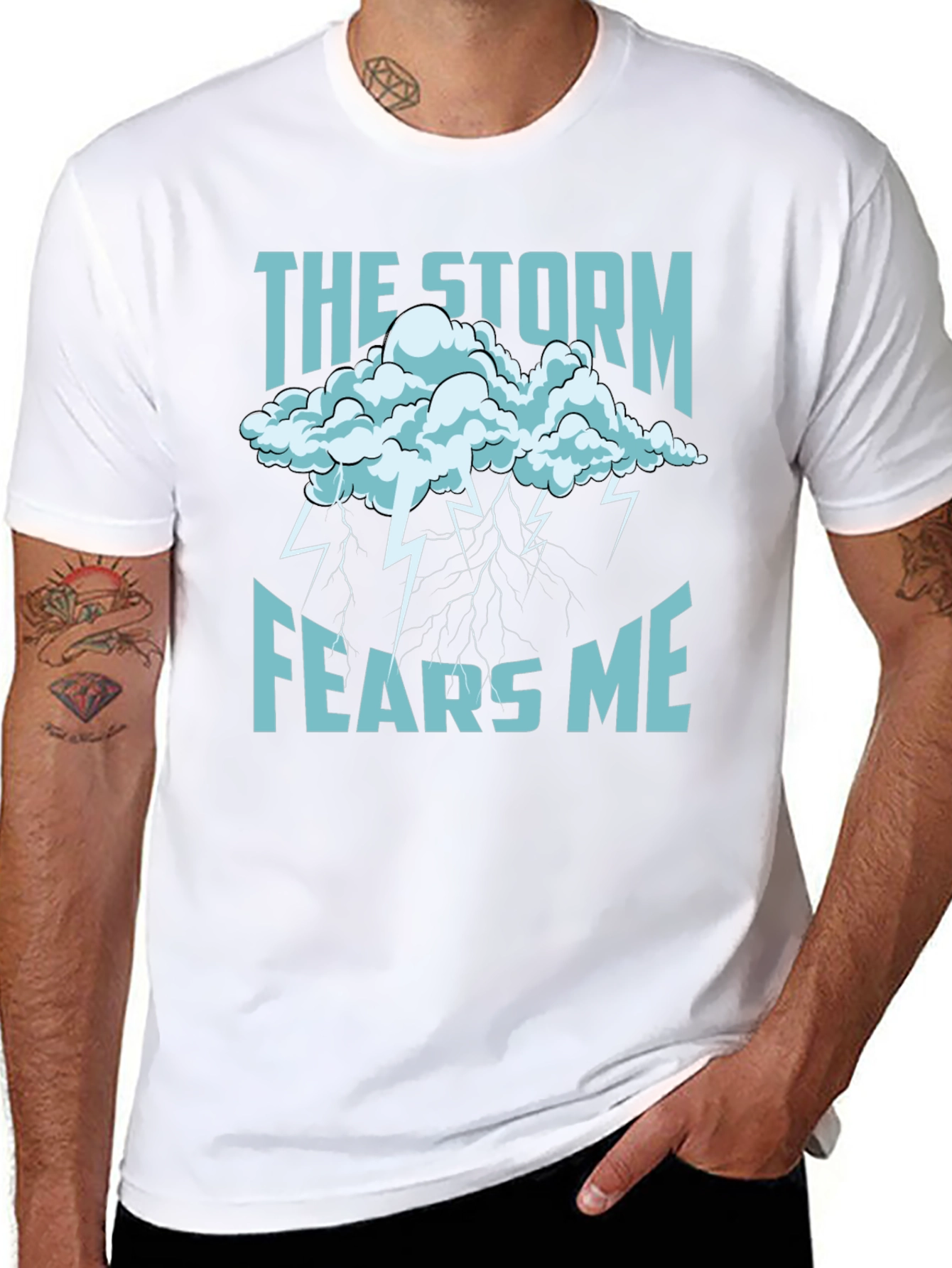 Black Storm Fears Me Graphic T-Shirt - Black view 8