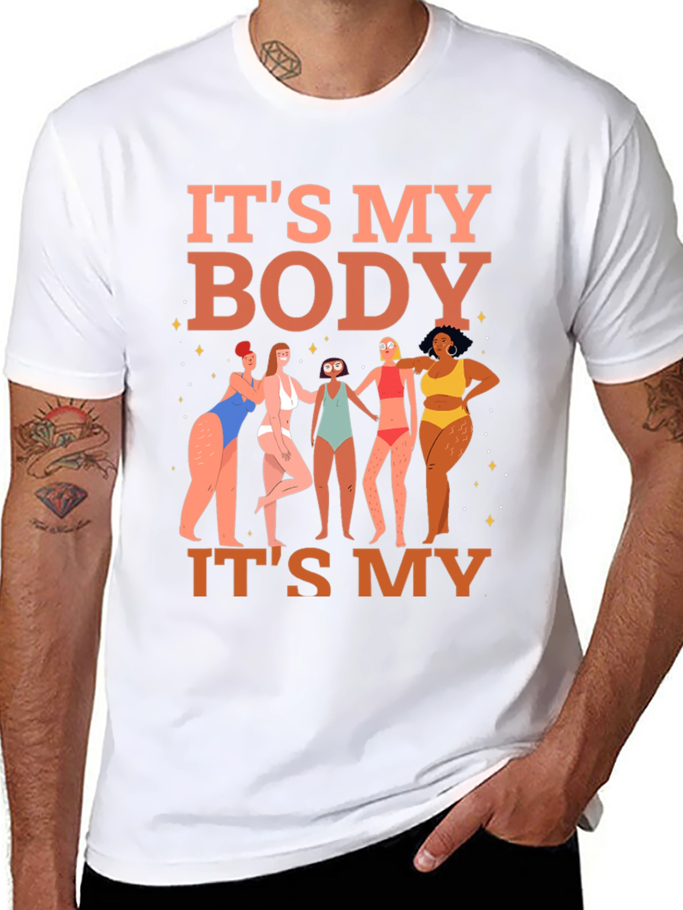 Black It's My Body T-Shirt - Women's Rights Graphic Tee view 8