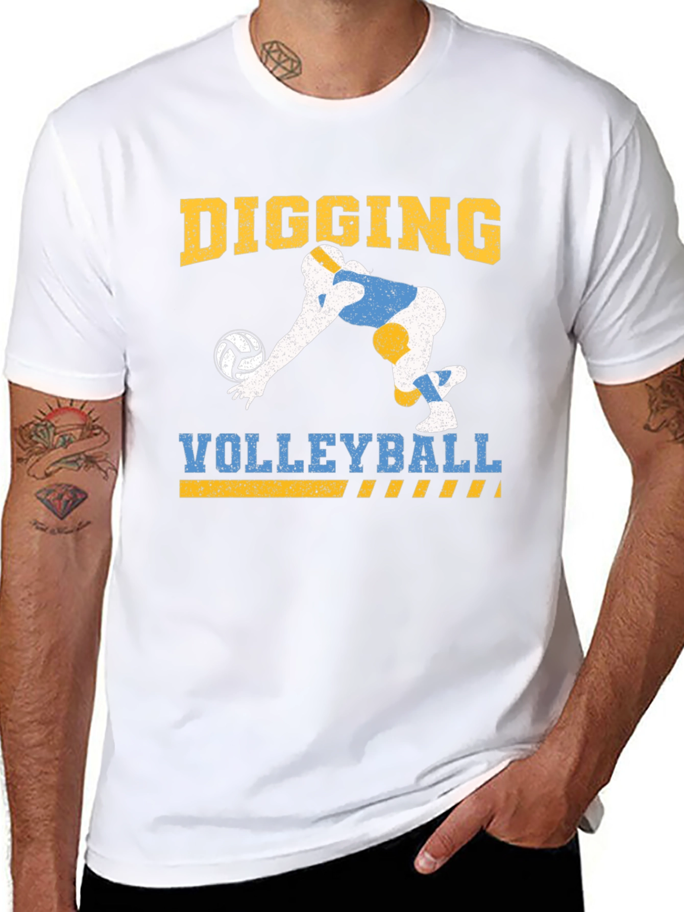 Black Digging Volleyball Graphic Tee - Black view 8