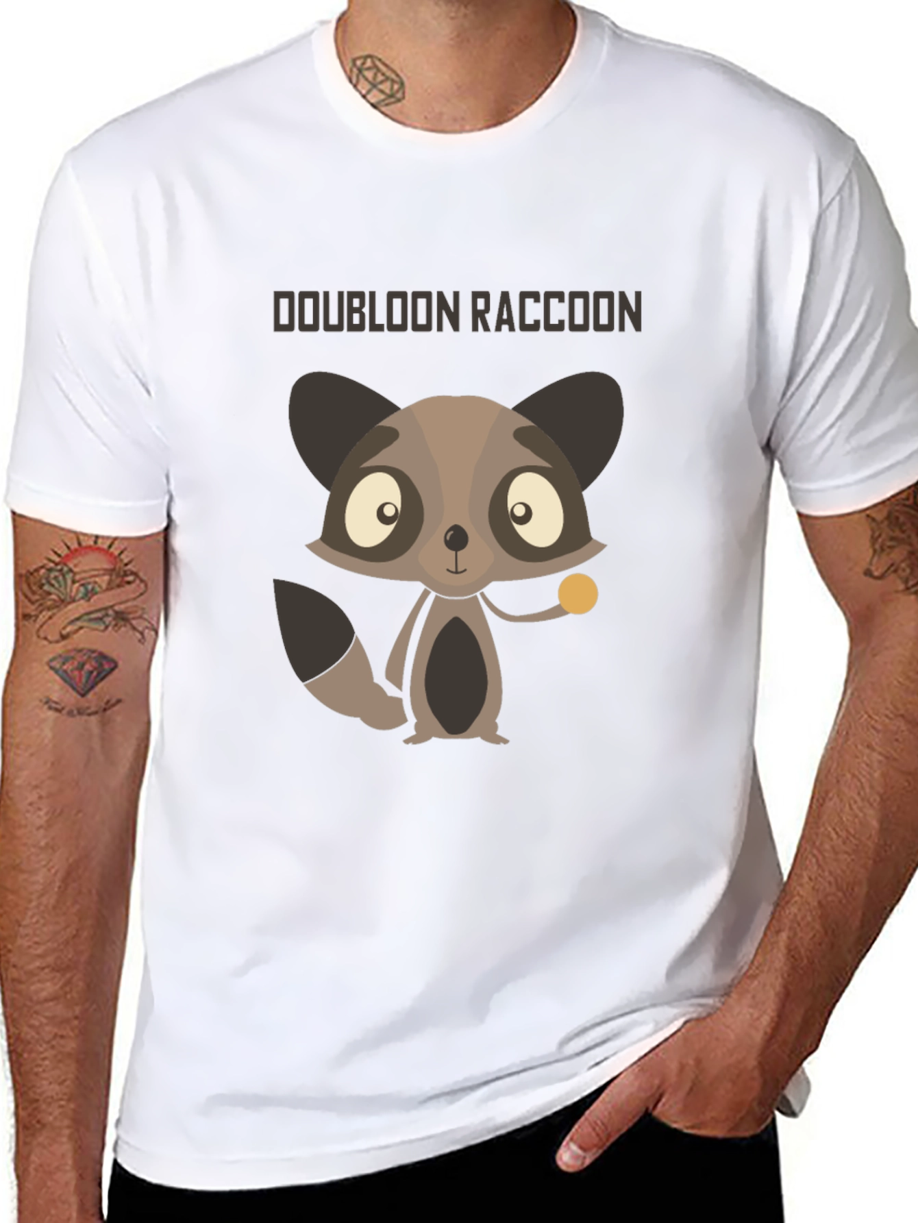 Black Doubloon Raccoon Graphic T-Shirt view 8