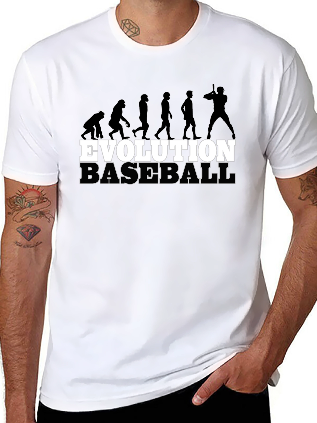 Black Evolution of Baseball Black T-Shirt view 8