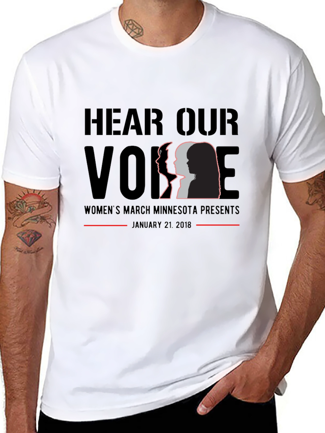 Hear Our Voice Women's March Black T-Shirt - 8