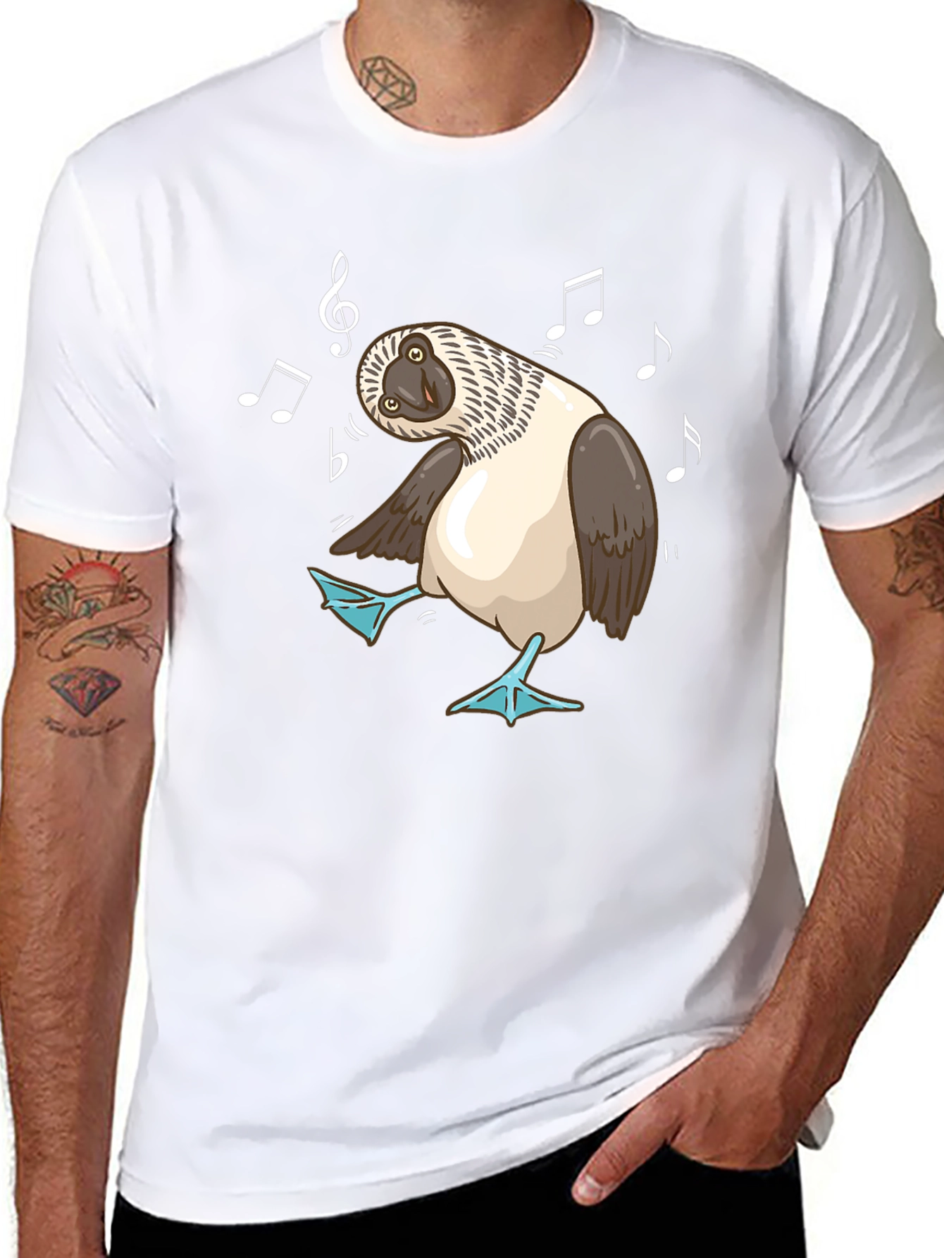 Black Dancing Blue-Footed Booby Graphic Tee view 8