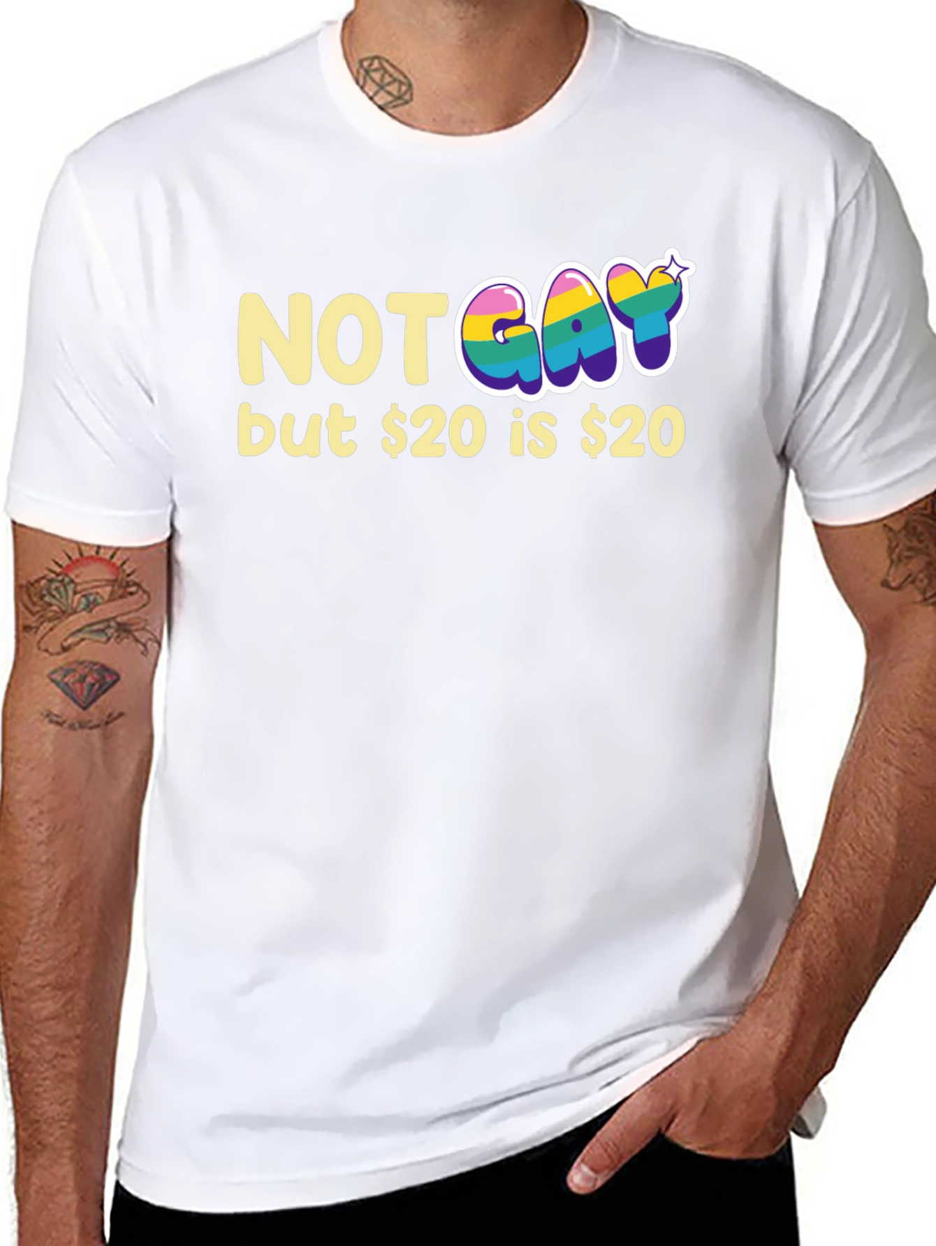 Black Not Gay but $20 T-Shirt Funny Graphic Tee view 8
