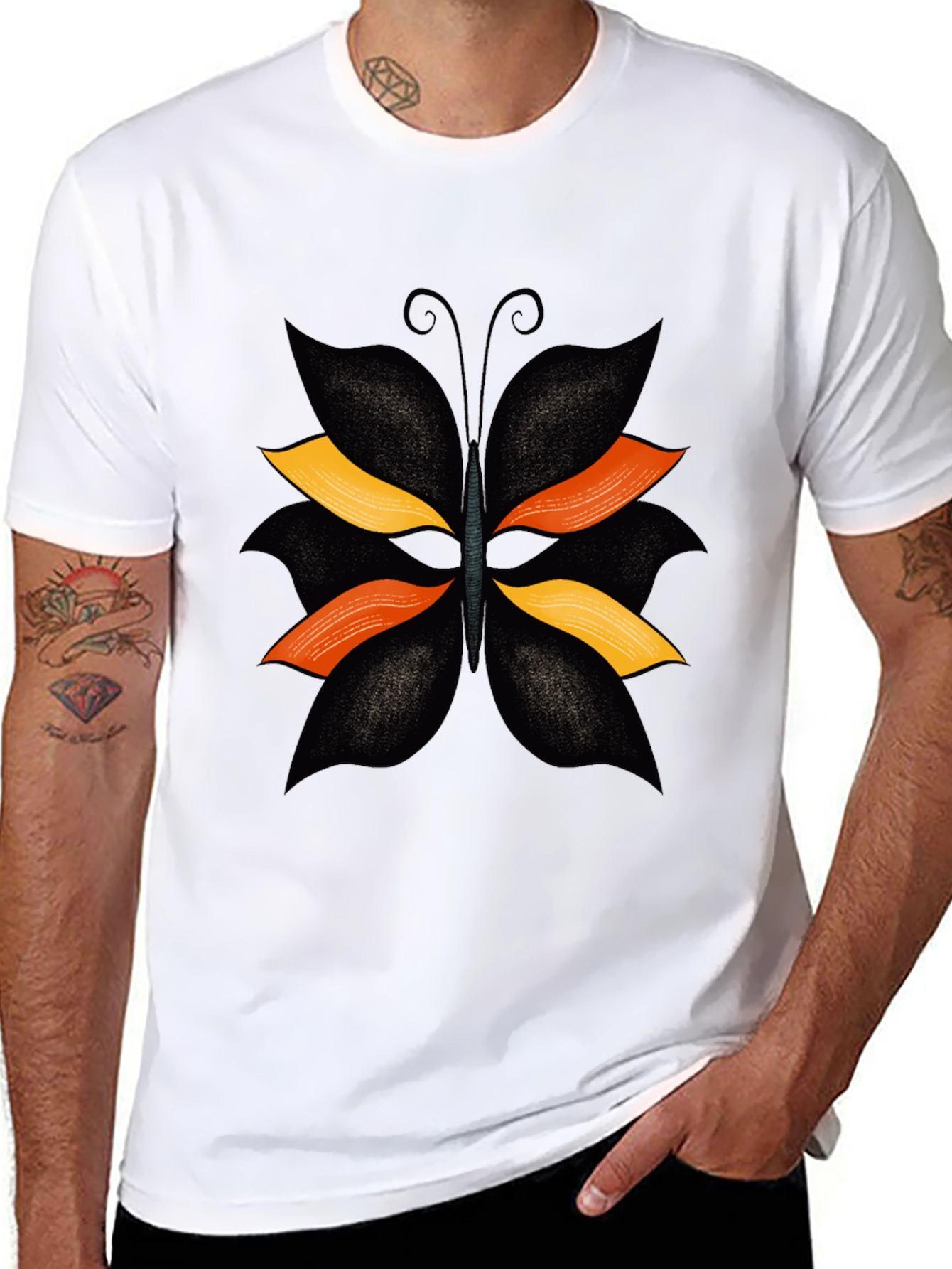 Black Butterfly Graphic T-Shirt - Stylish Casual Tee view 8