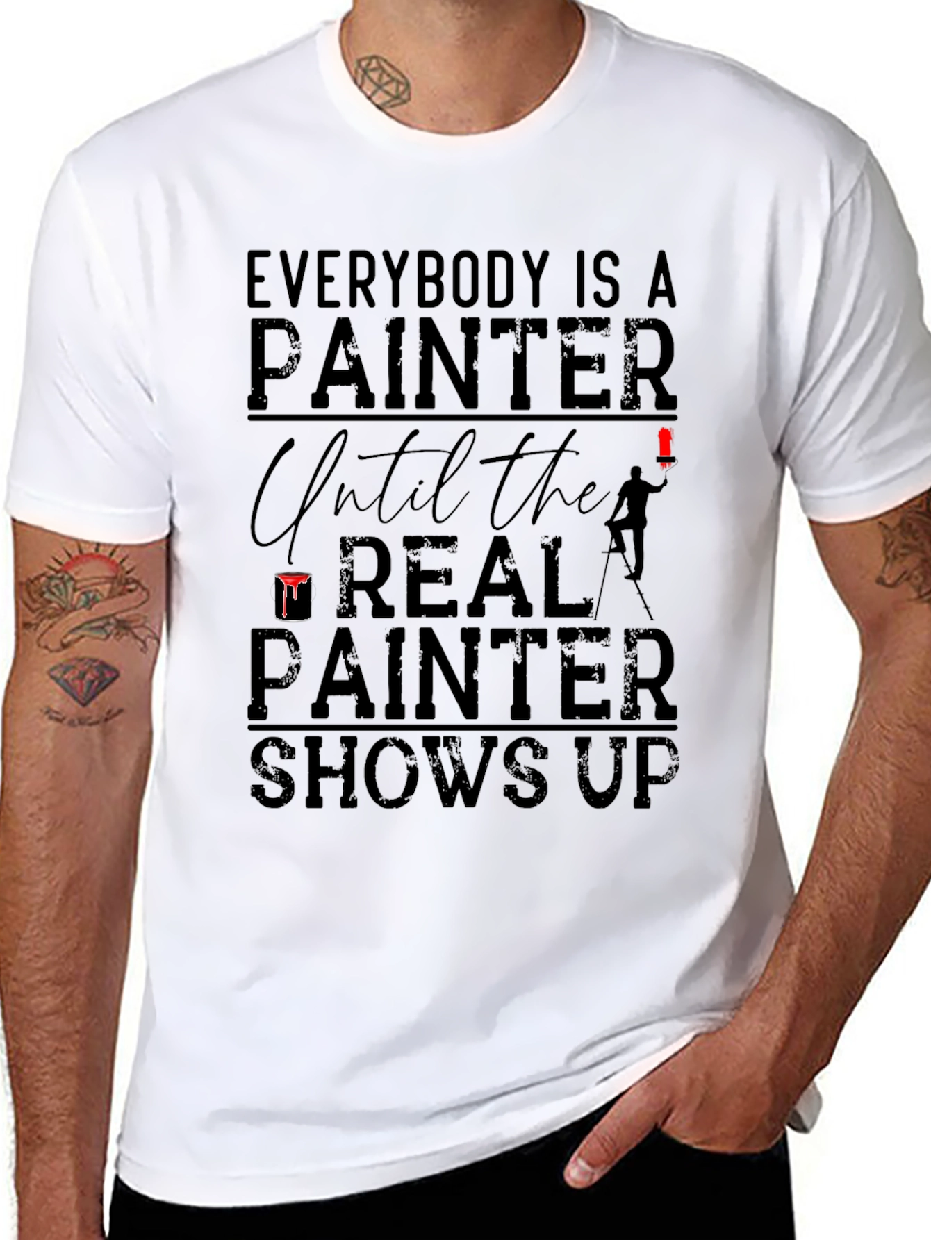 Black Everybody Is A Painter T-Shirt - Funny Gift Idea view 8