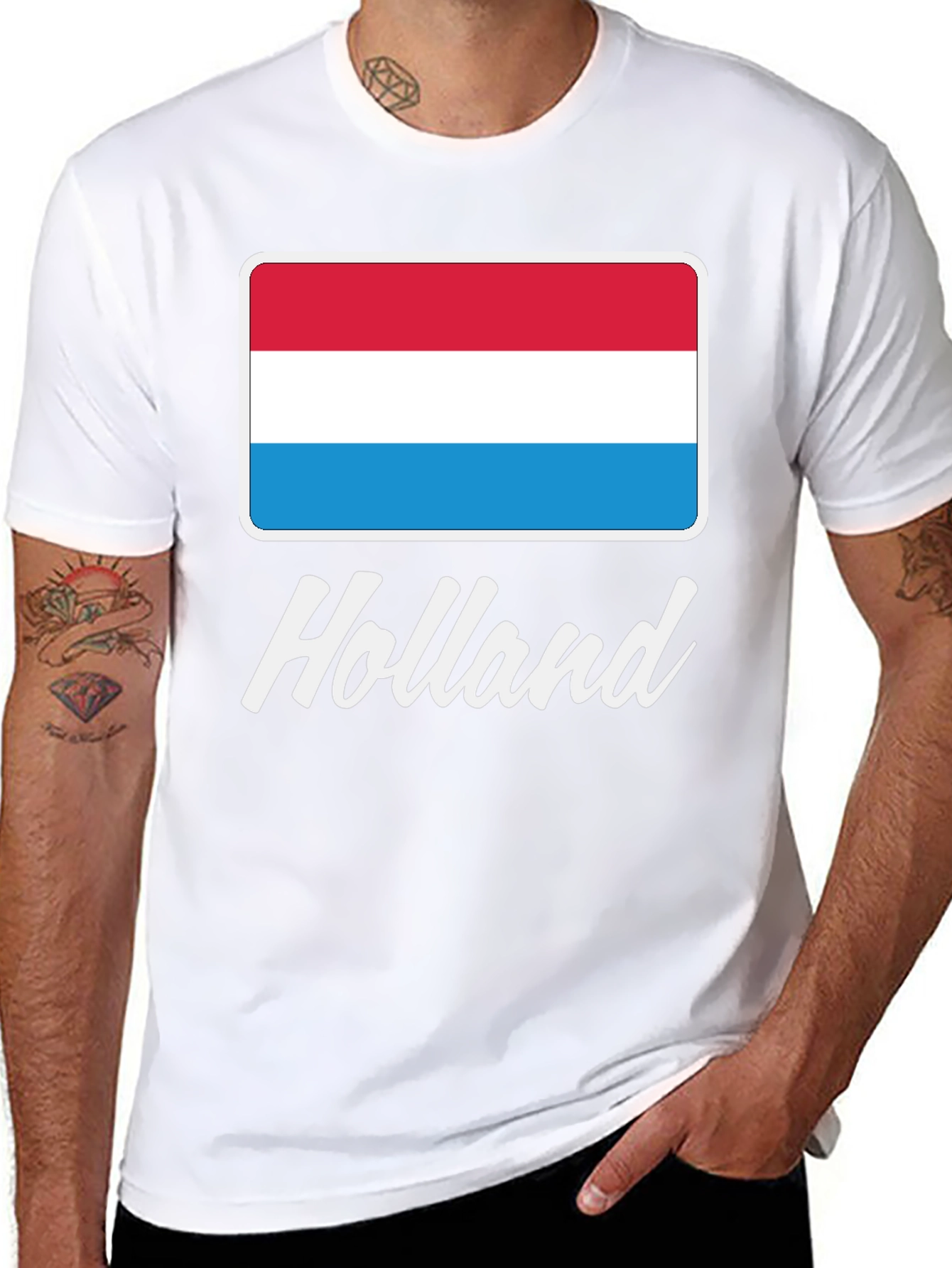 Black Holland Flag Graphic T-Shirt - Stylish Men's Tee view 8