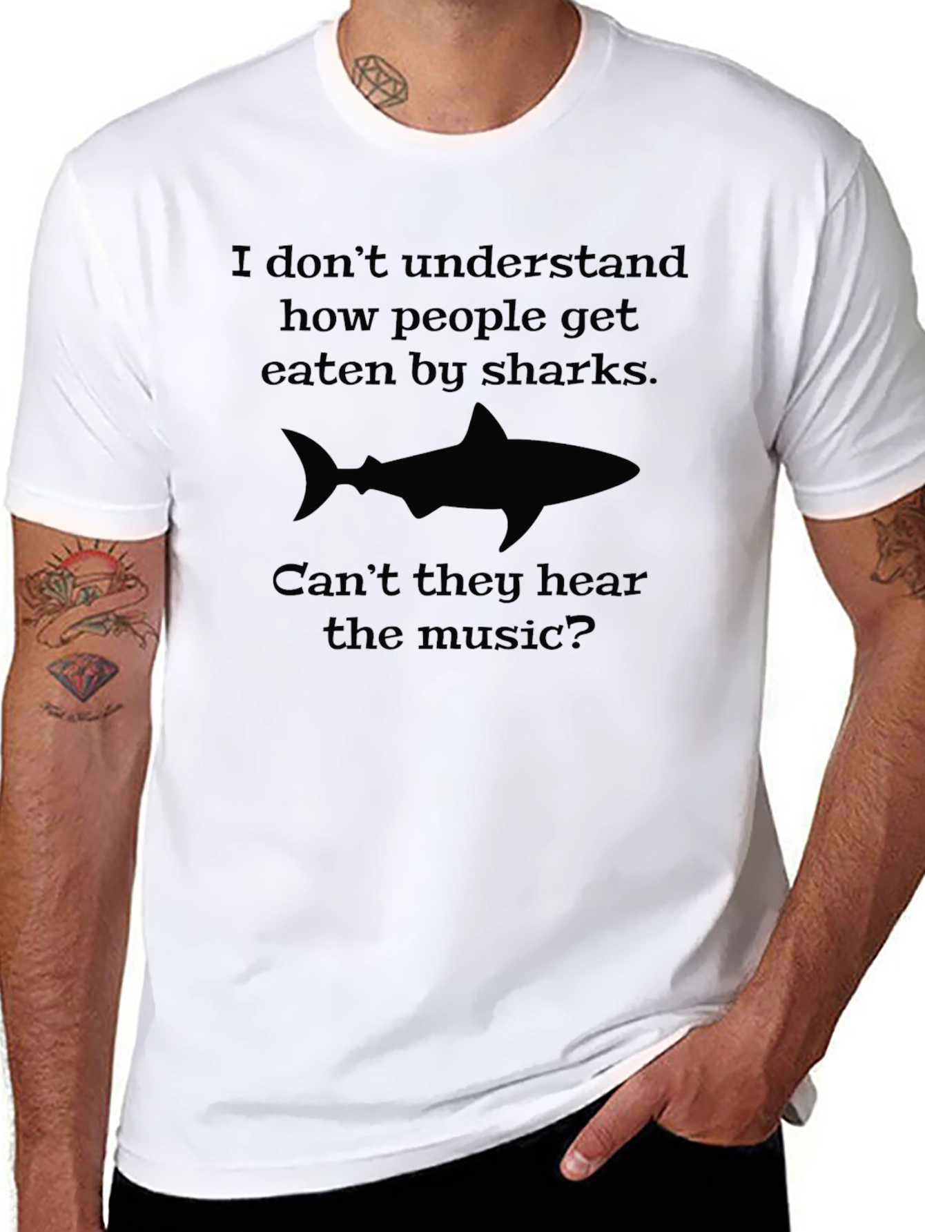 Black Shark Music T-Shirt - Funny Graphic Tee view 8
