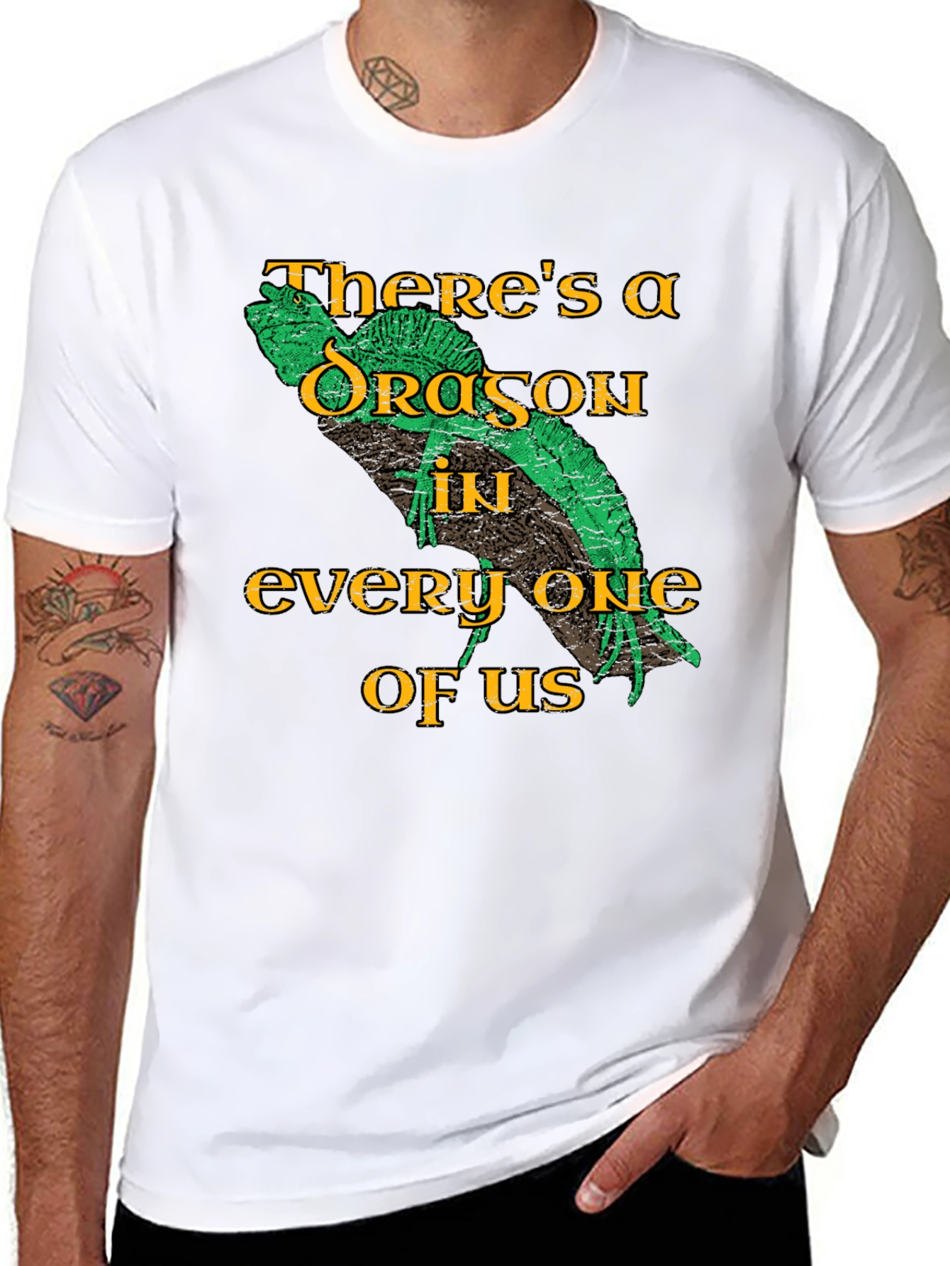 Black Dragon Within T-Shirt - Novelty Graphic Tee view 8