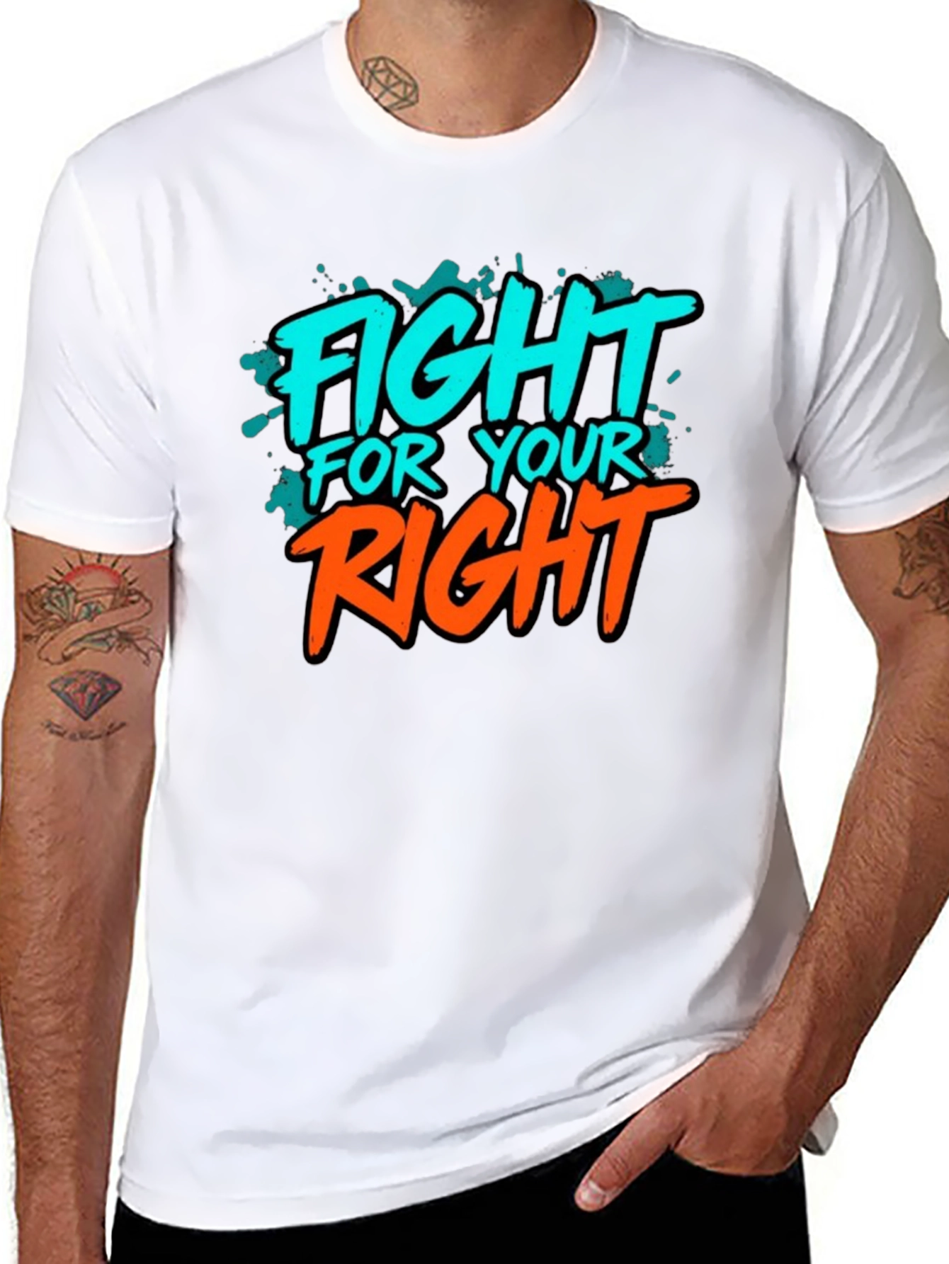 Black Fight For Your Right Graphic Tee view 8