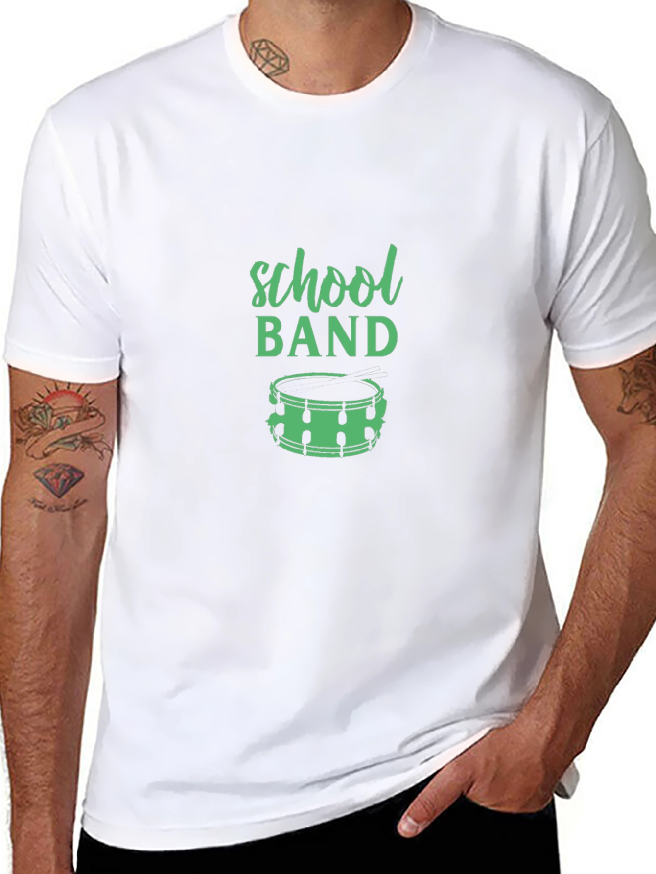 Black School Band Drummer Graphic Tee - Black view 8