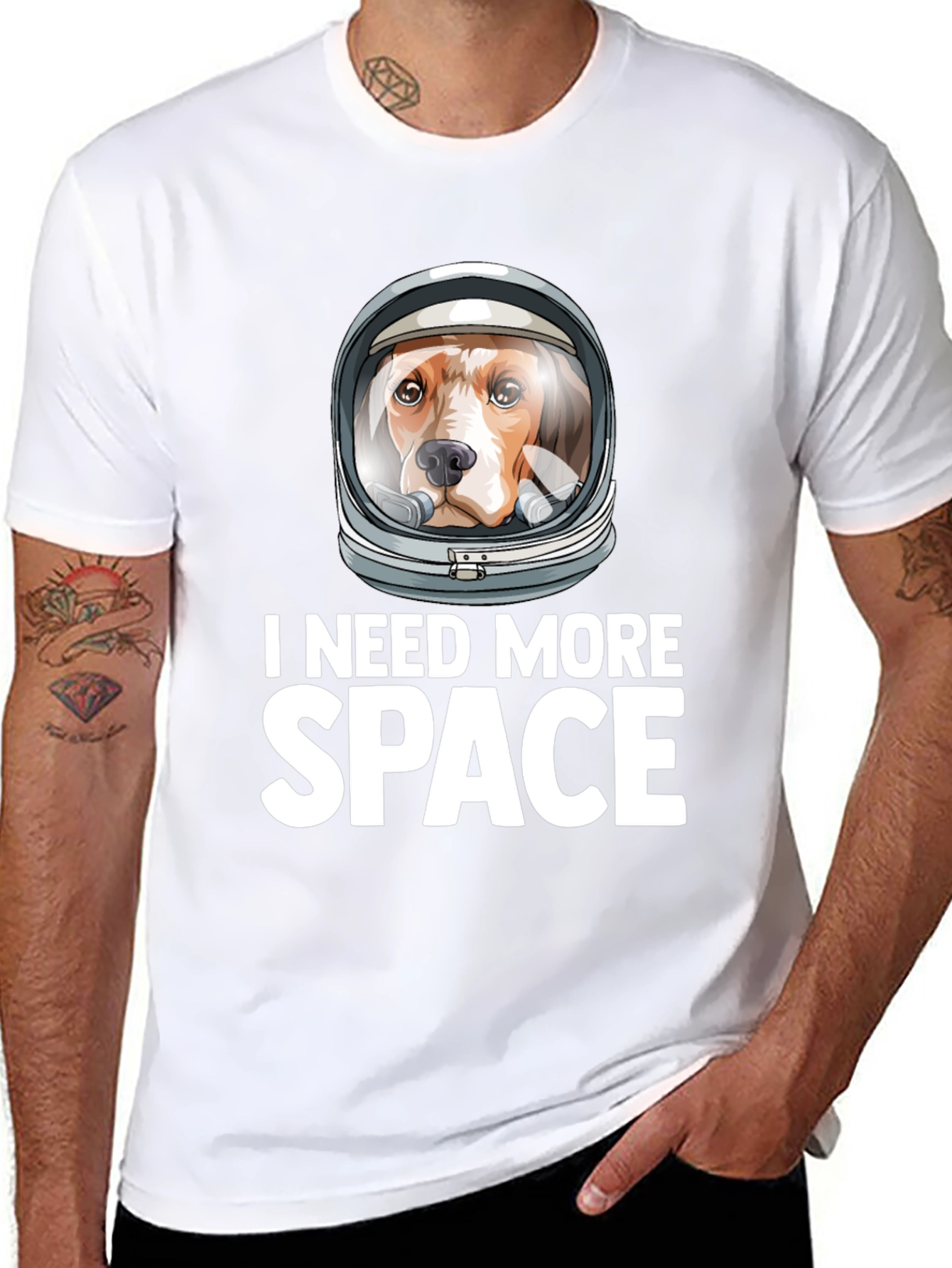 Black Dog Astronaut T-Shirt - I Need More Space view 8