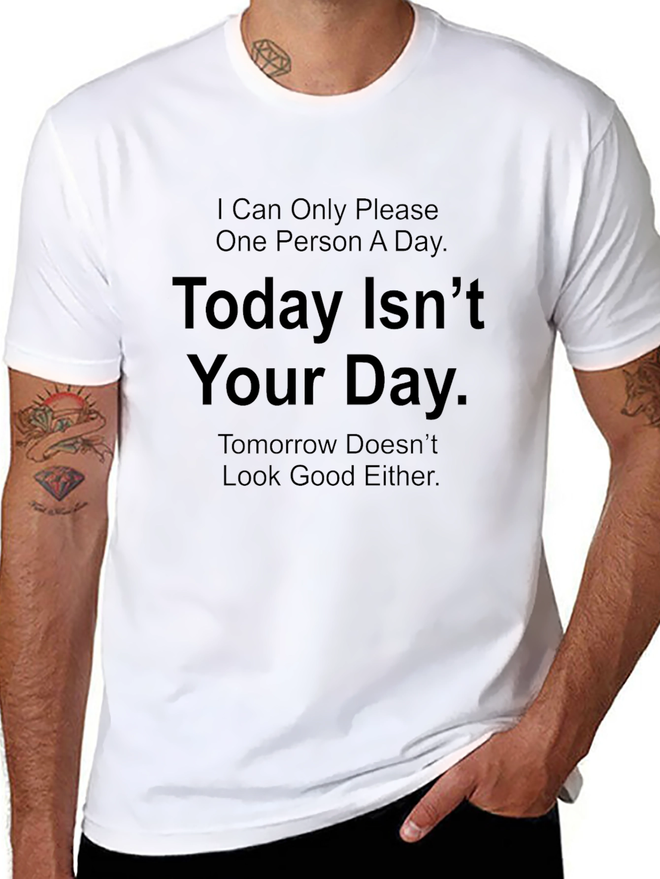 Black Humorous Graphic T-Shirt - Not Your Day view 8