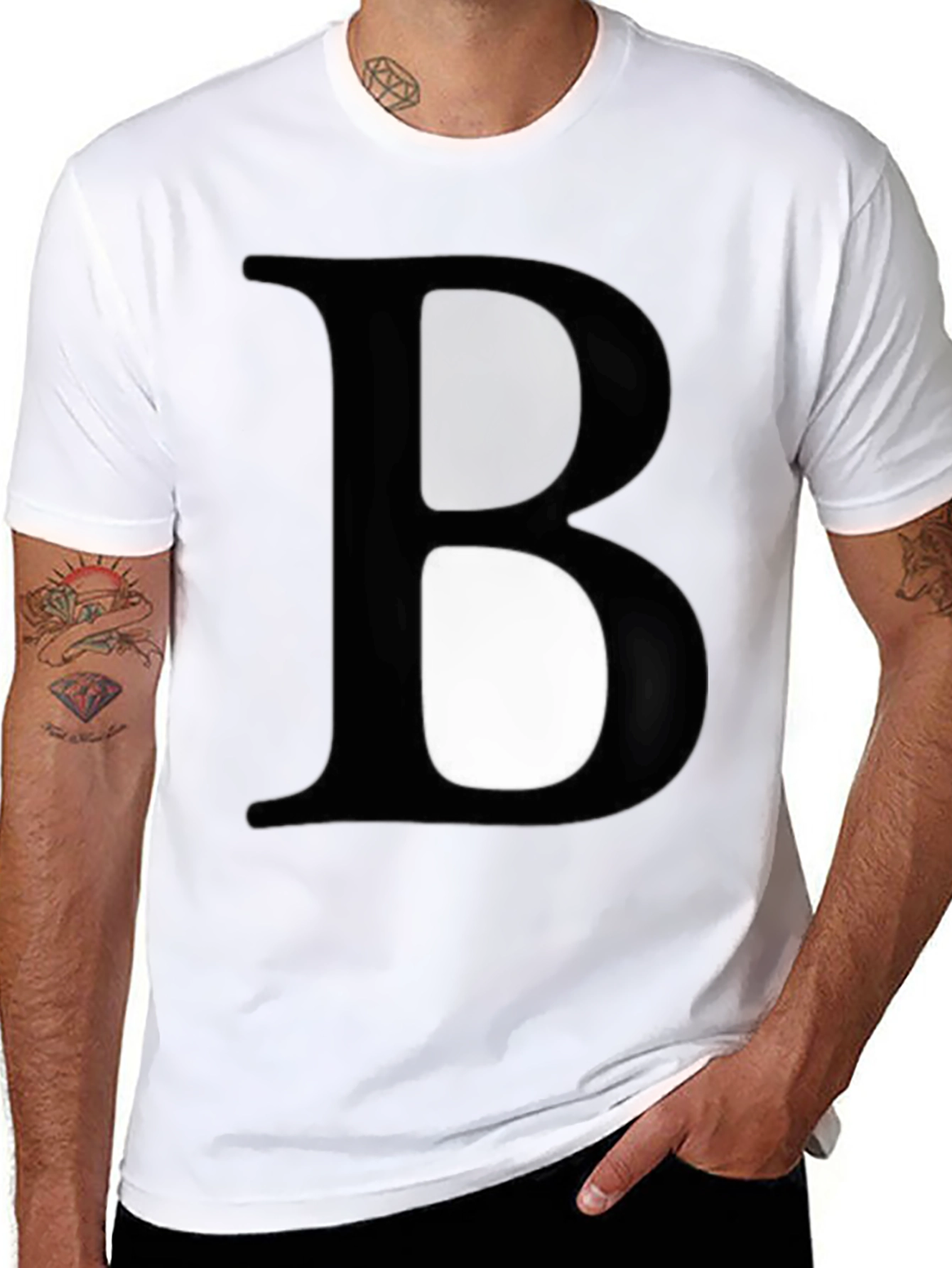 Black Bold "B" Graphic T-Shirt - Stylish Casual Wear view 8