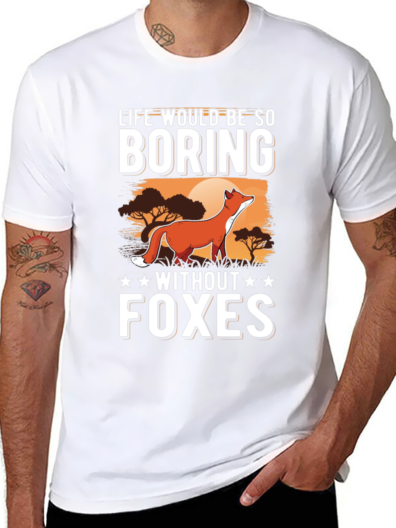 Black Life Would Be So Boring Without Foxes T-Shirt view 8