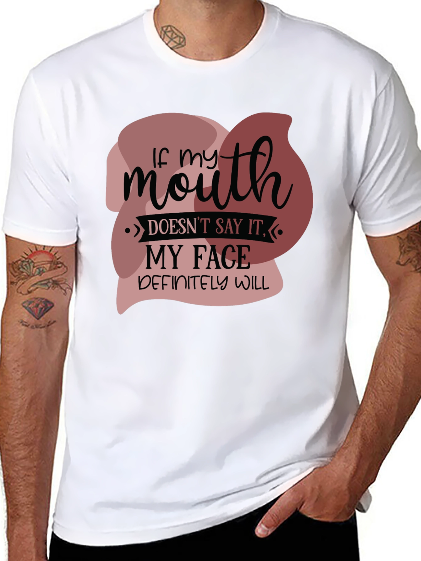 Black Funny 'If my mouth doesn't say it' Graphic Tee view 8