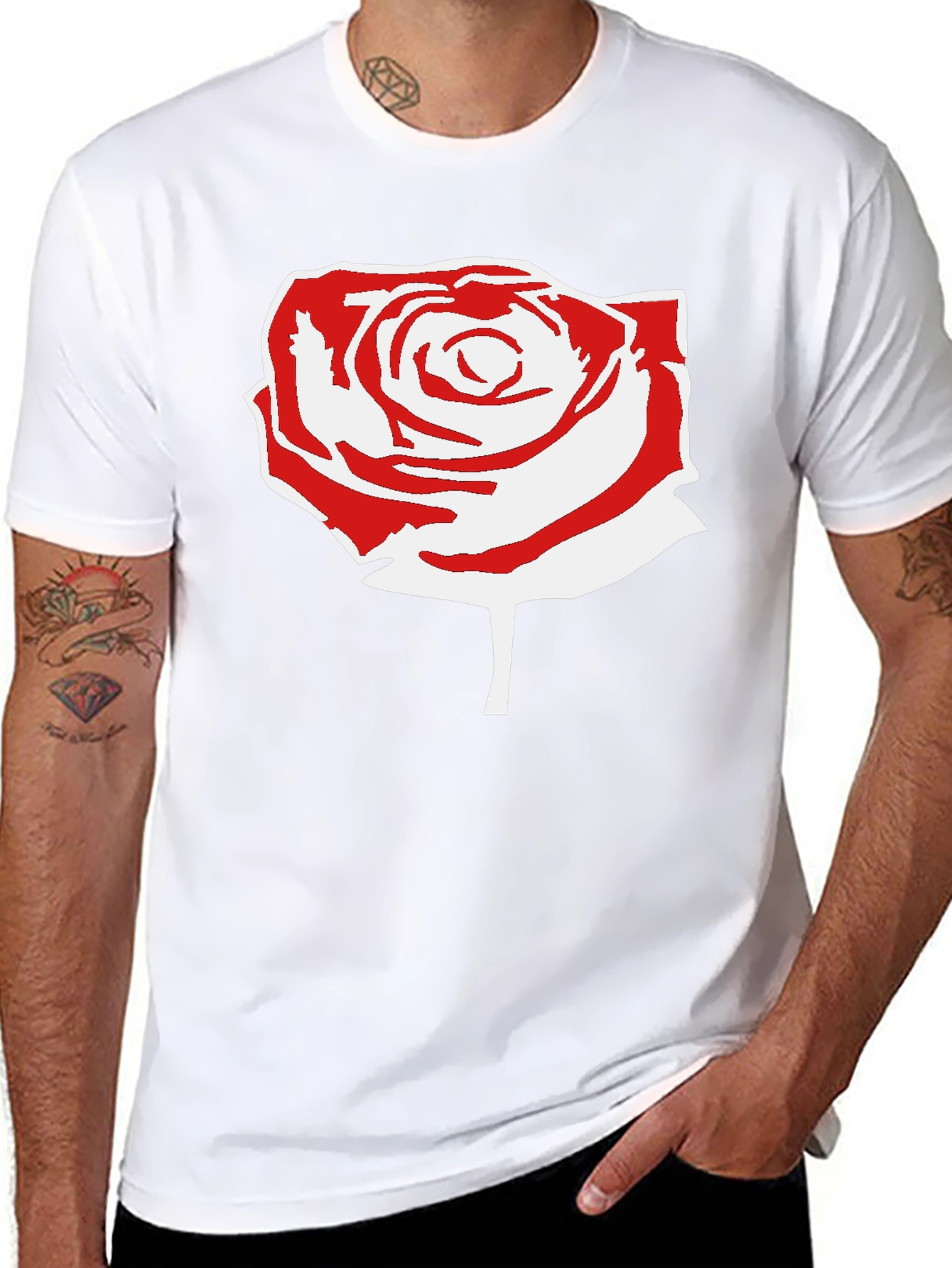 Black Rose Graphic Black T-Shirt view 8
