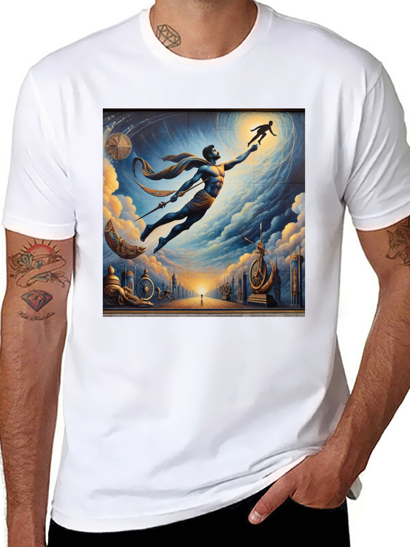 Black Celestial Reach Graphic Tee view 8