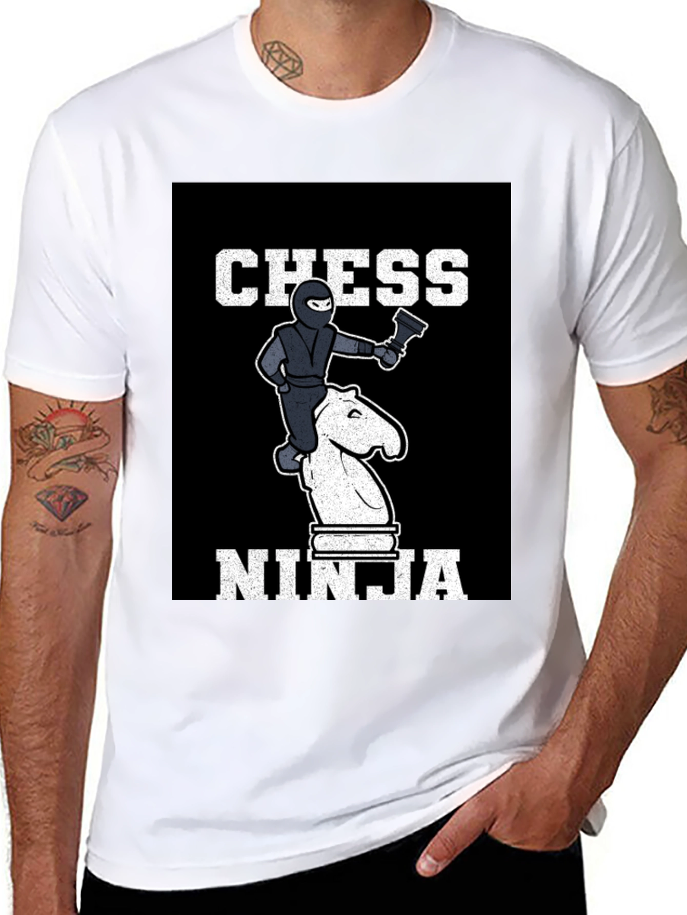 Black Chess Ninja T-Shirt view 8