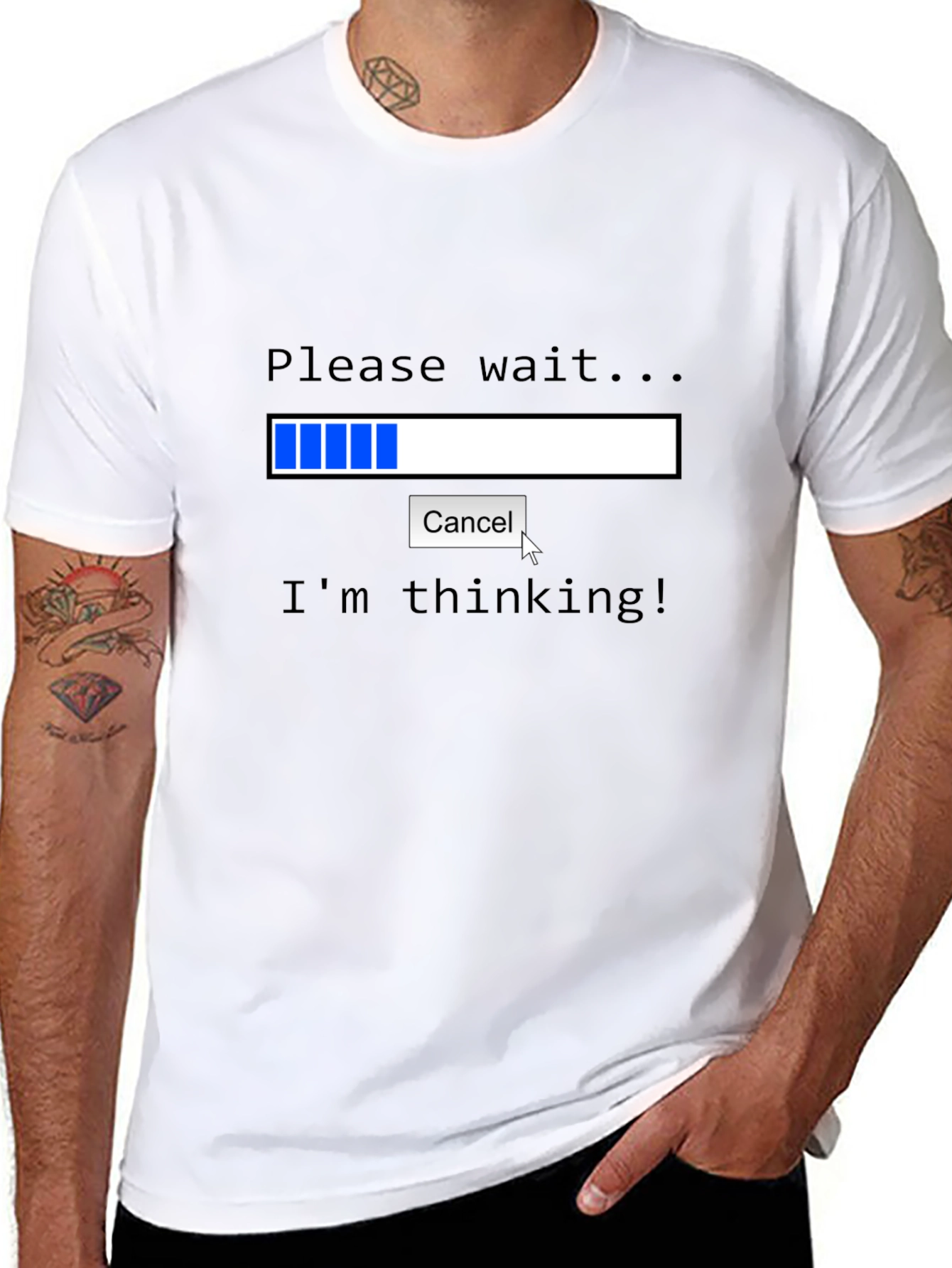 Black I'm Thinking Funny Geek T-Shirt view 8