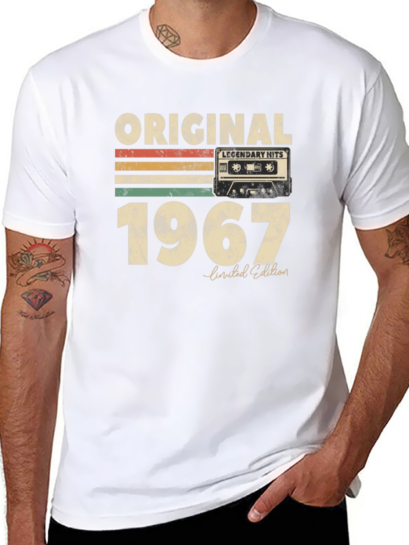 Black Original 1967 Legendary Hits Cassette Tape T-Shirt view 8