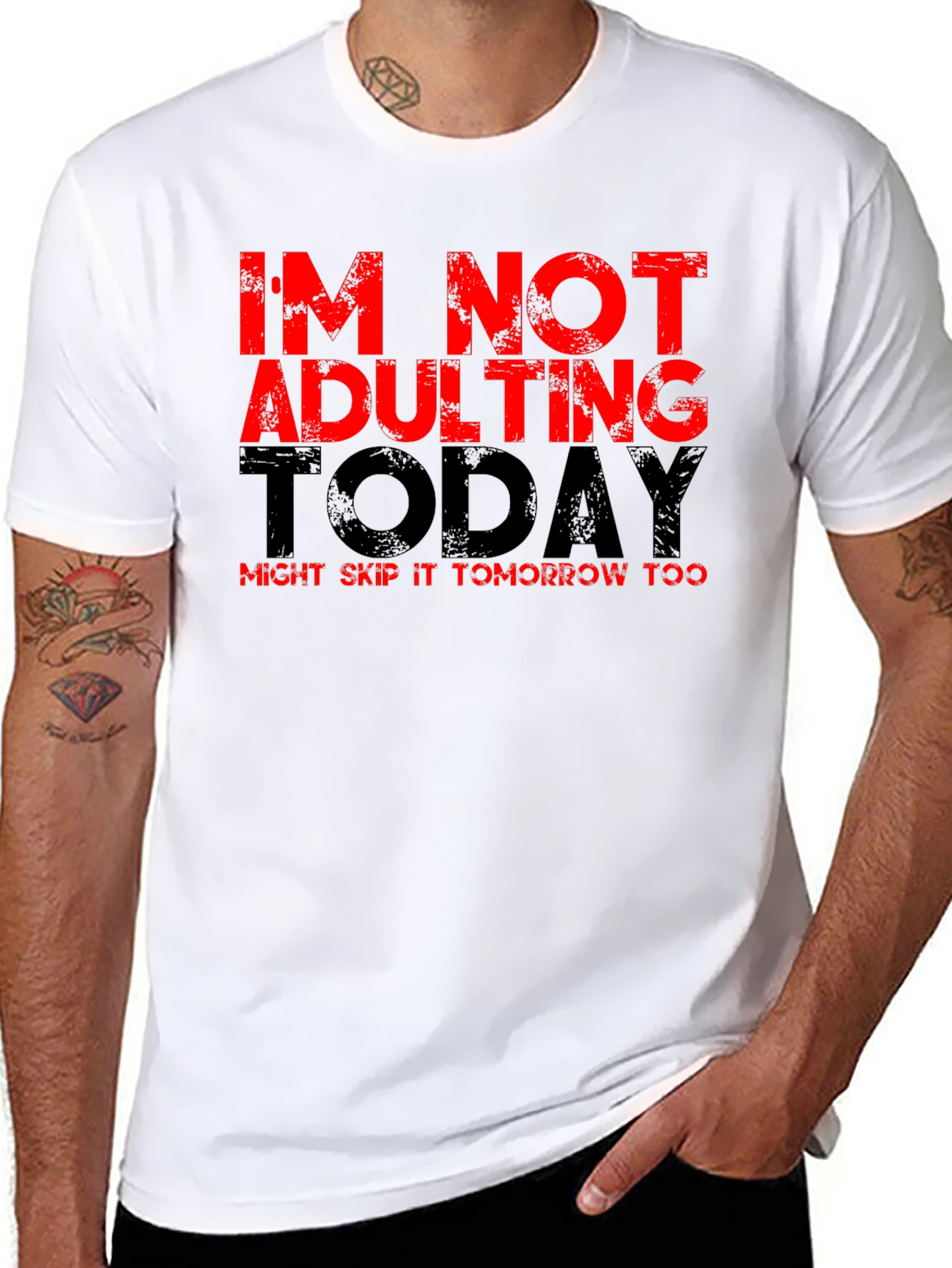 Black I'm Not Adulting Today Graphic Tee view 8