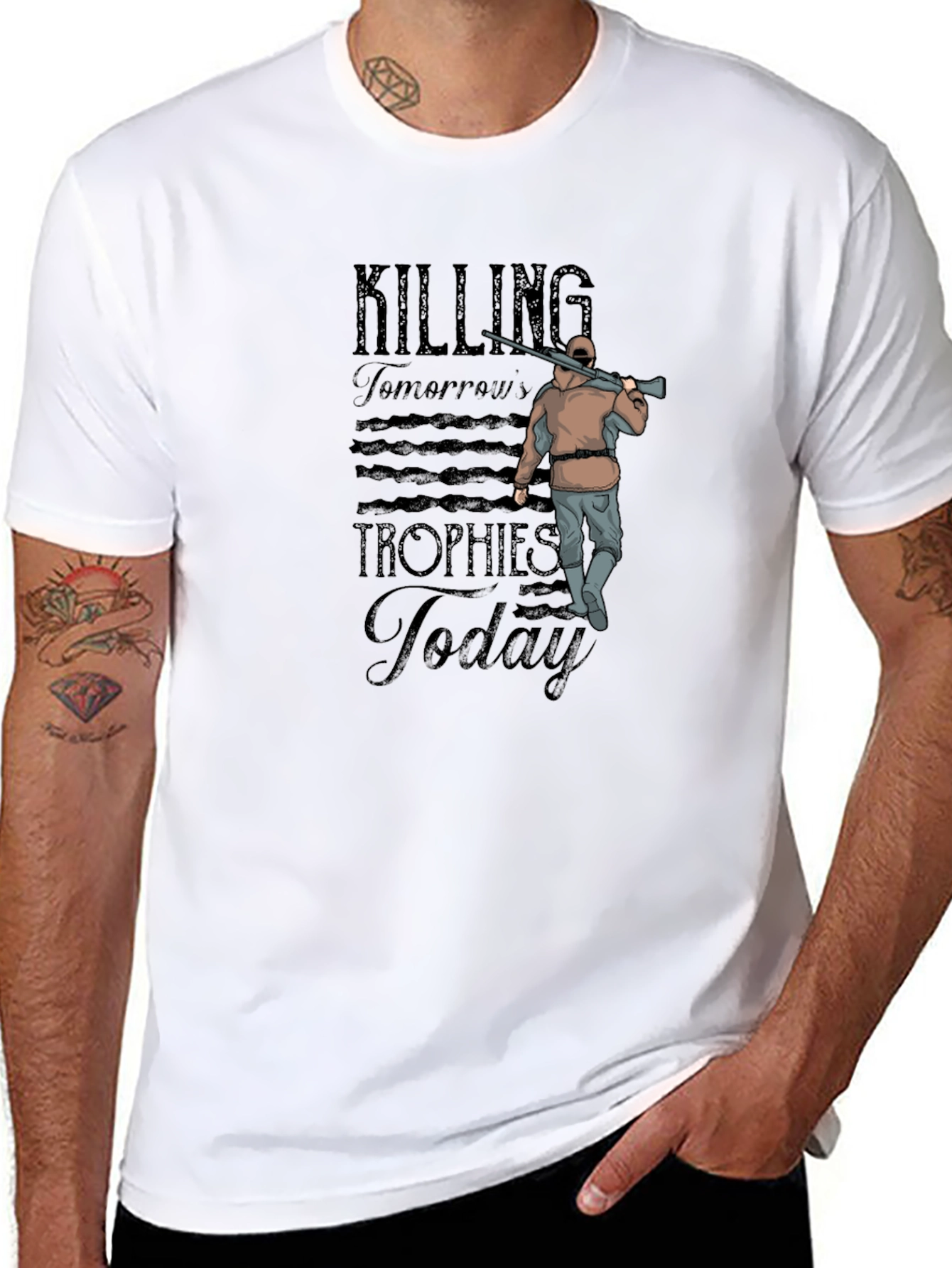 Black Hunting T-Shirt: Killing Tomorrow's Trophies Today view 8