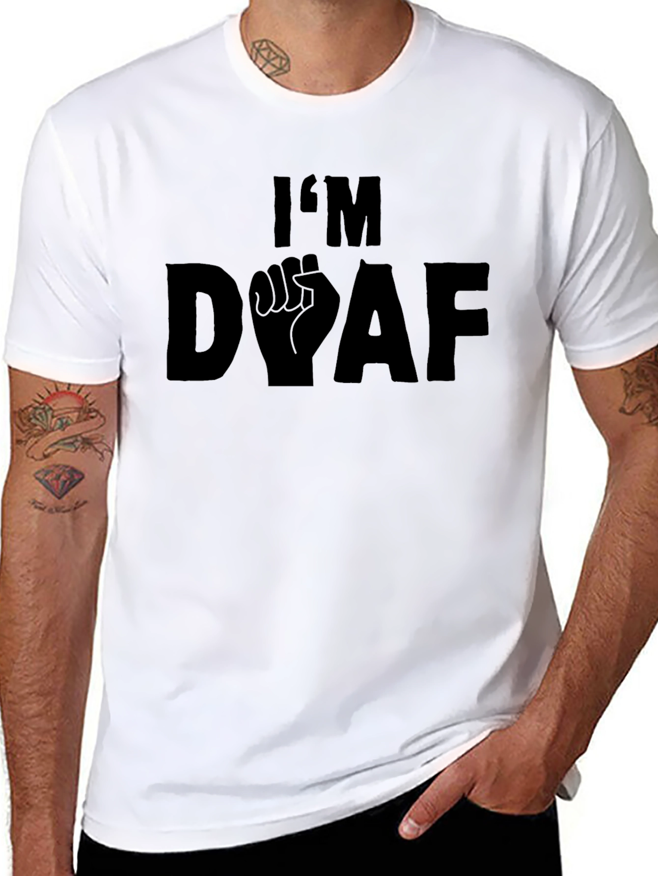 Black I'm Deaf T-Shirt - Graphic Design view 8