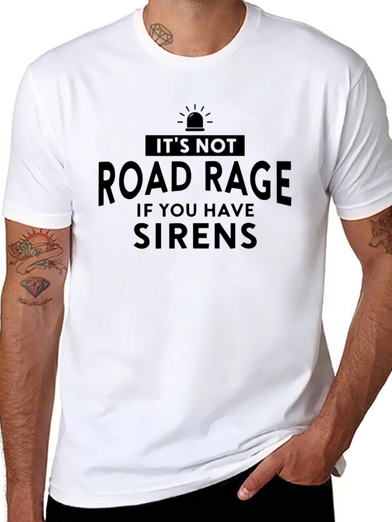 Black Road Rage Sirens Black Graphic T-Shirt view 8