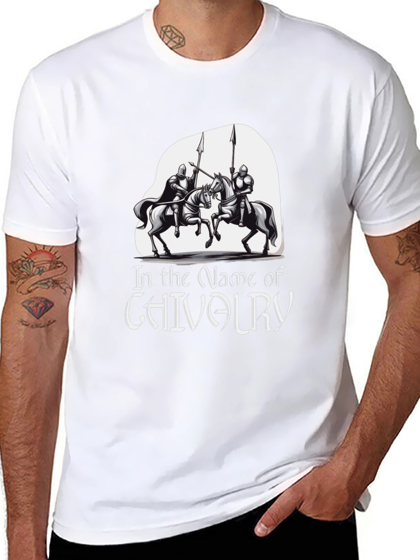 Black Chivalry Knights T-Shirt - Black view 8
