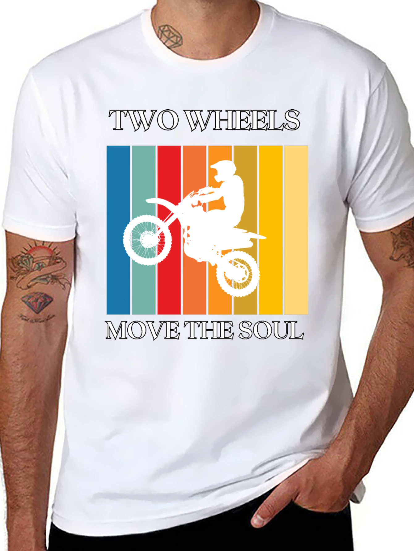 Black Two Wheels Move the Soul Graphic Tee view 8
