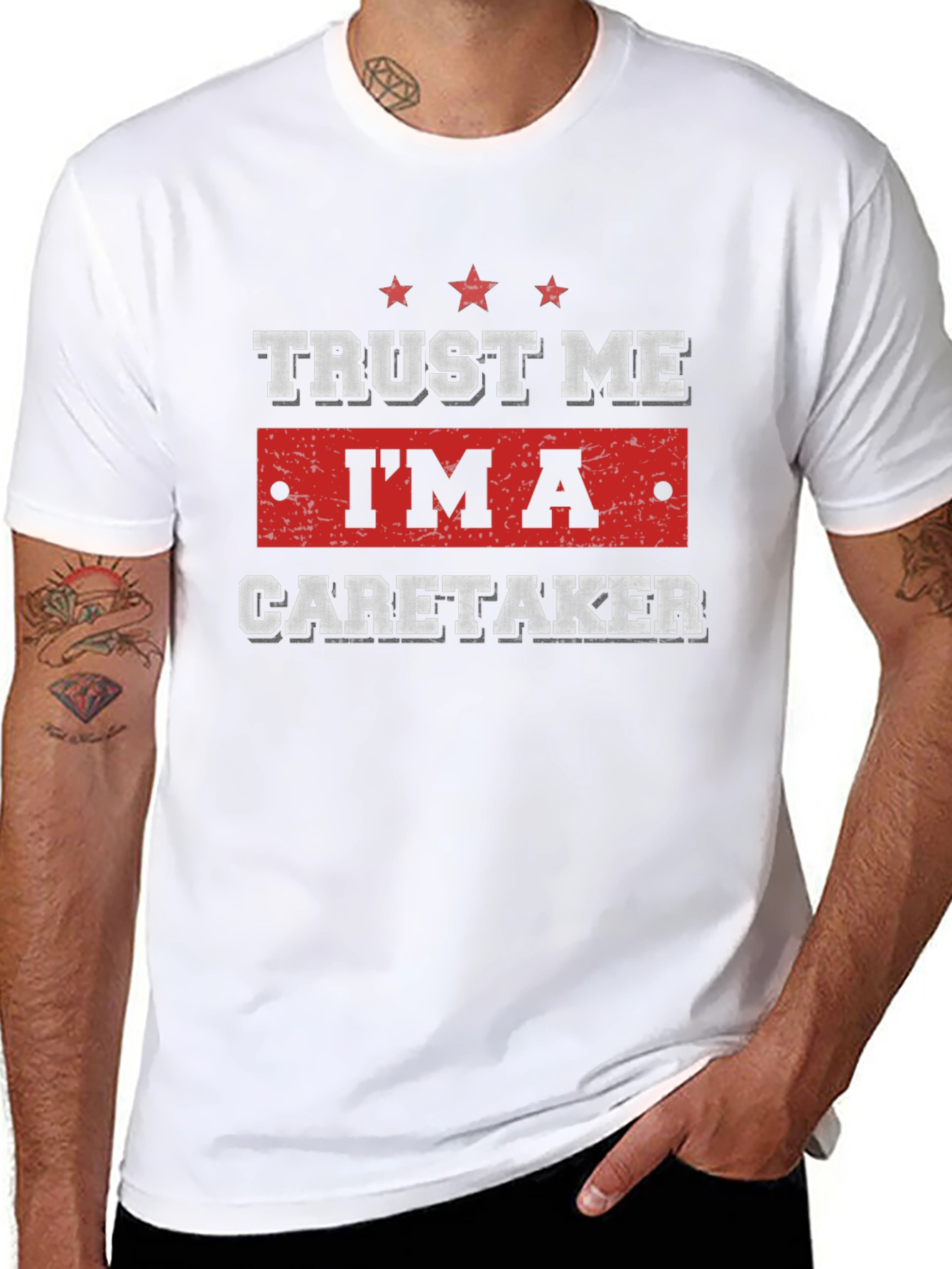 Black Trust Me I'm a Caretaker T-Shirt view 8