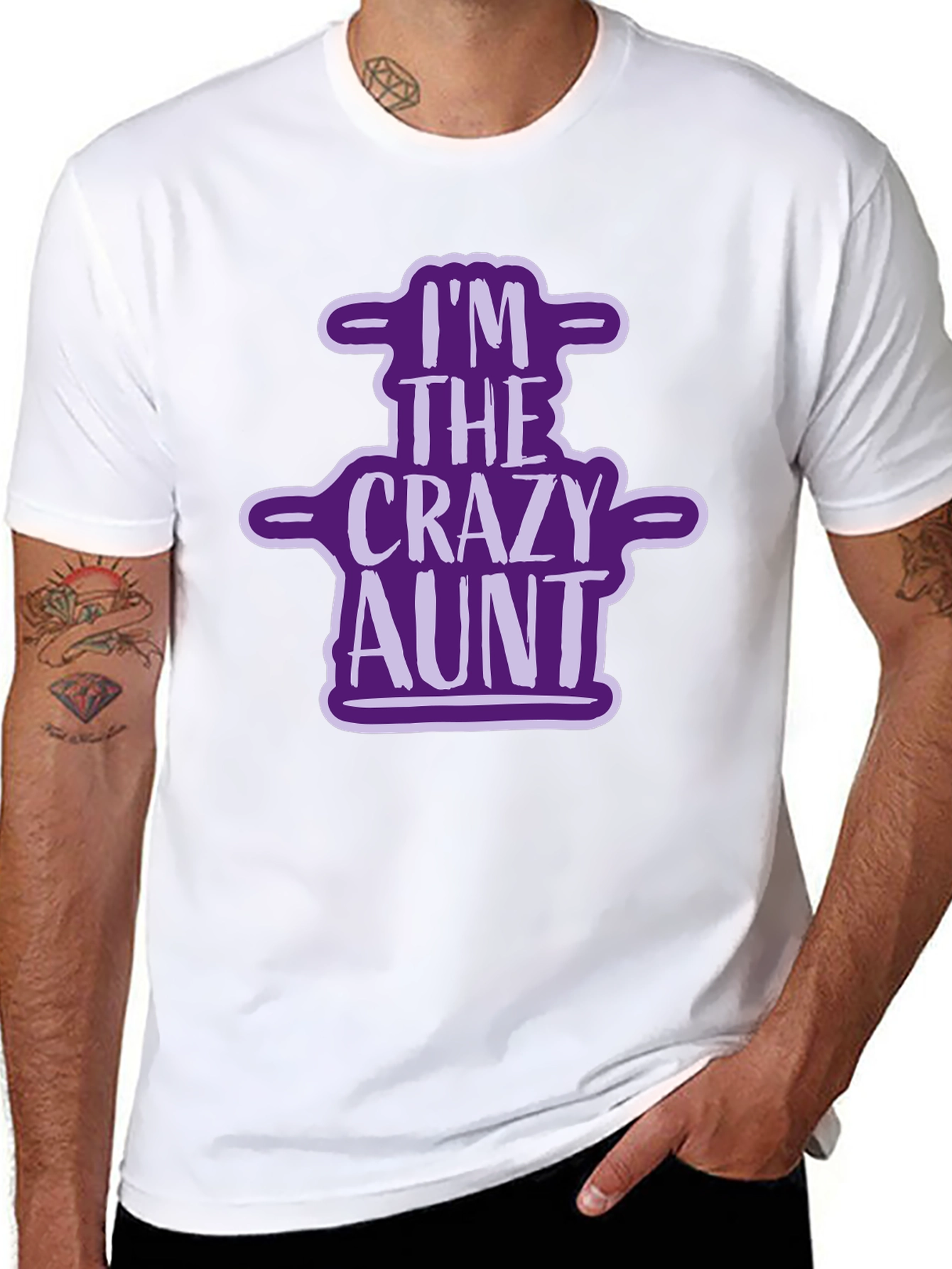Black Crazy Aunt Graphic Tee - Novelty T-Shirt view 8