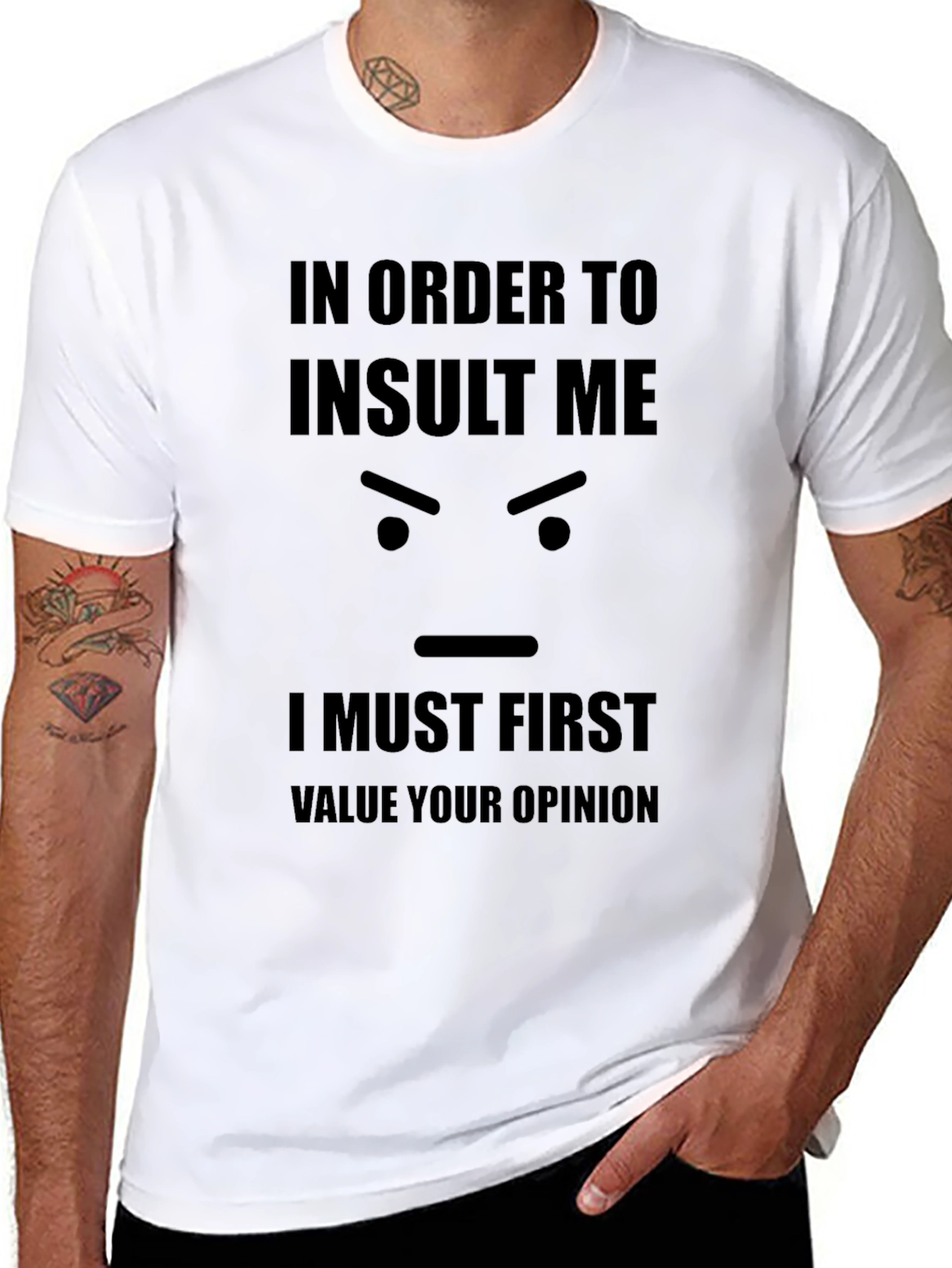 Black Funny Sarcastic Graphic Tee - Insult Me T-Shirt view 8