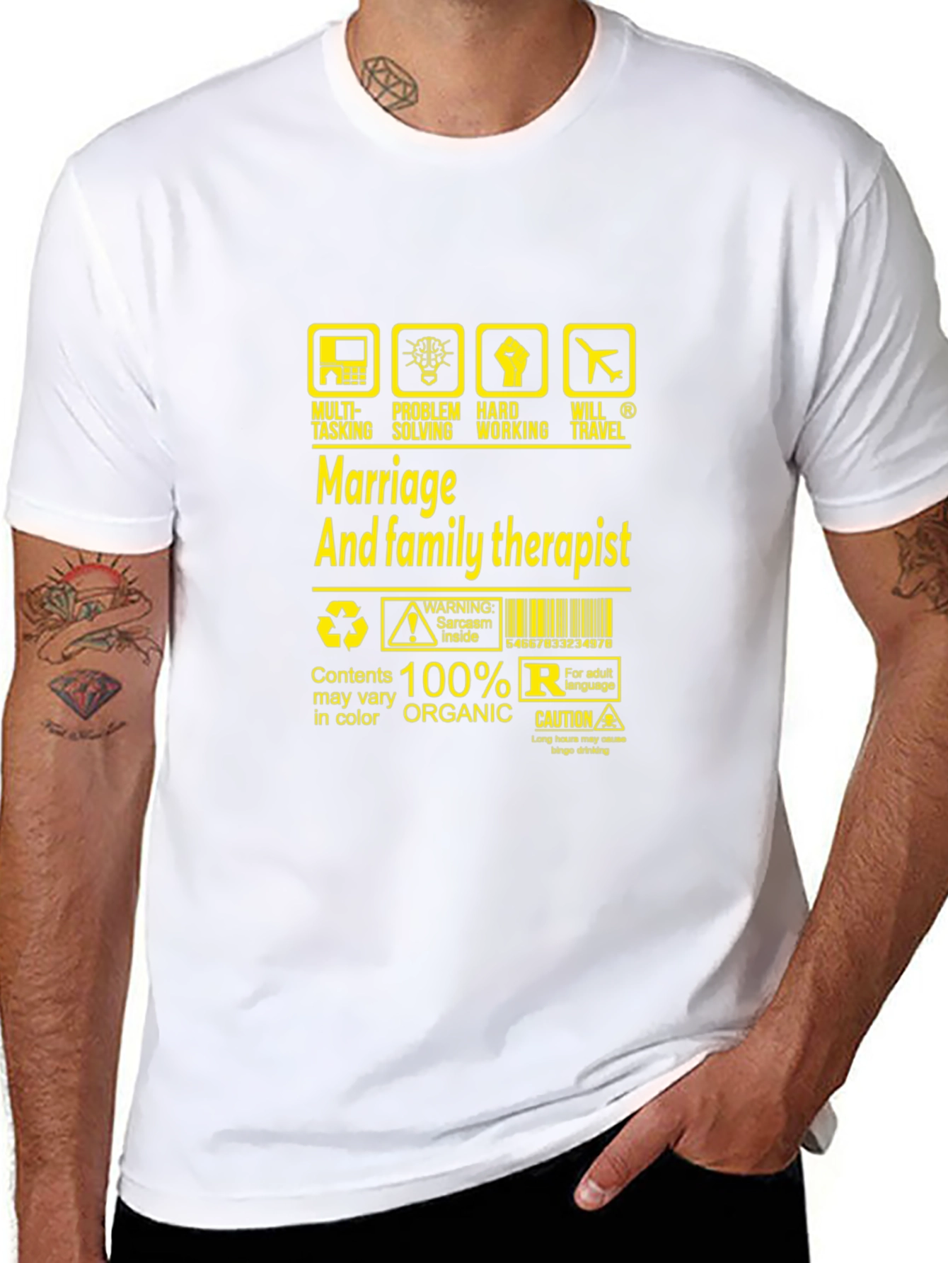 Black Marriage & Family Therapist Humor T-Shirt view 8