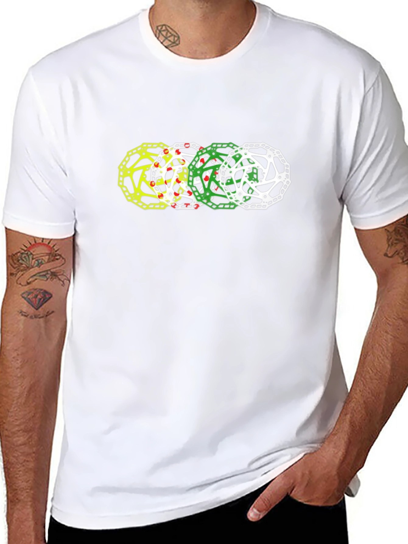 Black Mountain Bike Rotor Graphic Tee - Cycling Enthusiast Apparel view 8