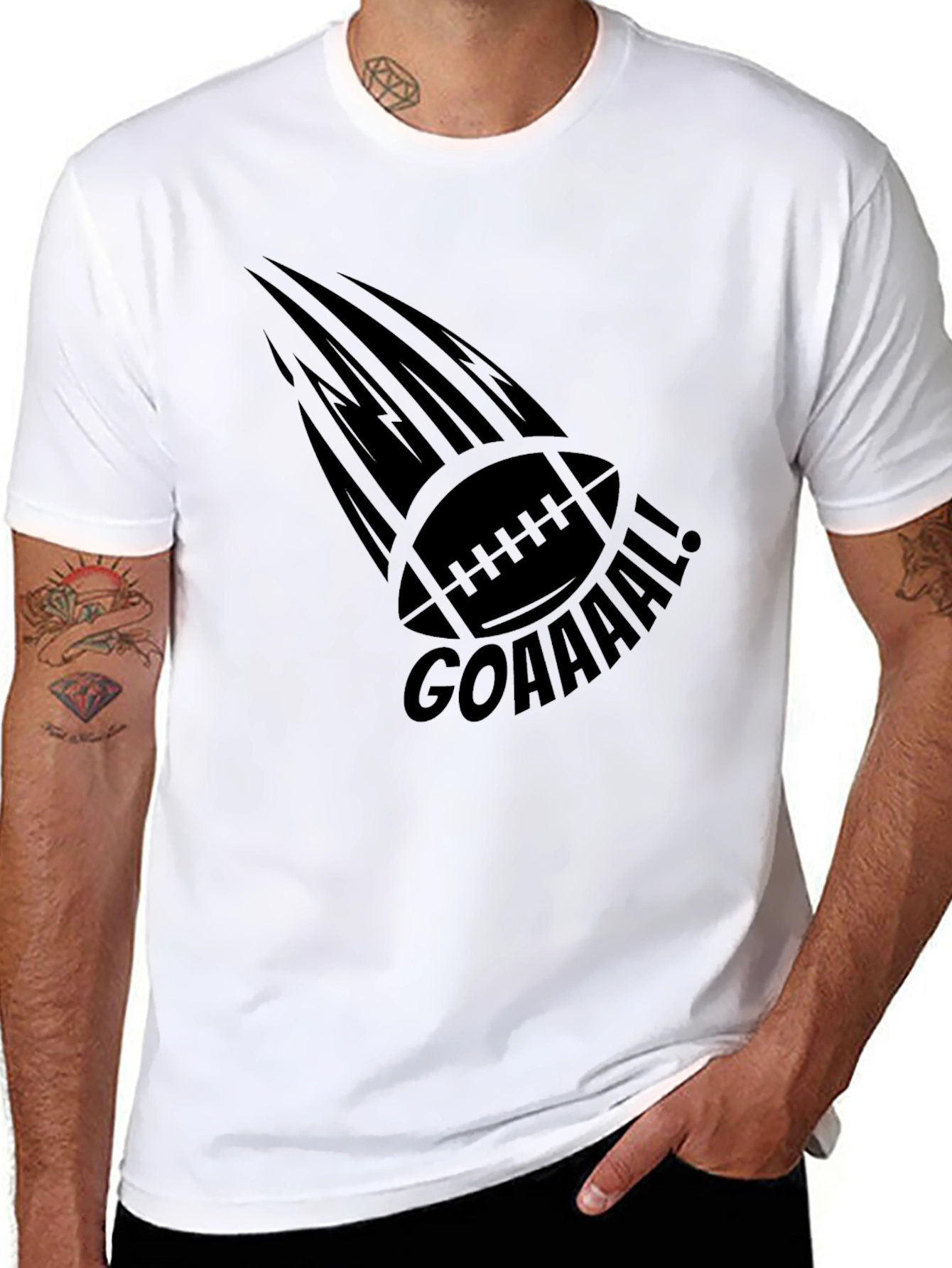 Black GOAAAL Football Graphic Tee - Black view 8
