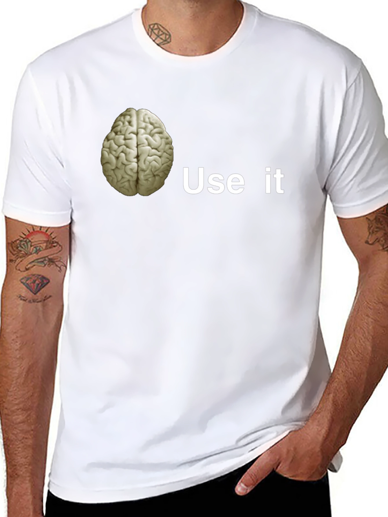 Black Brain Use It Graphic Tee view 8