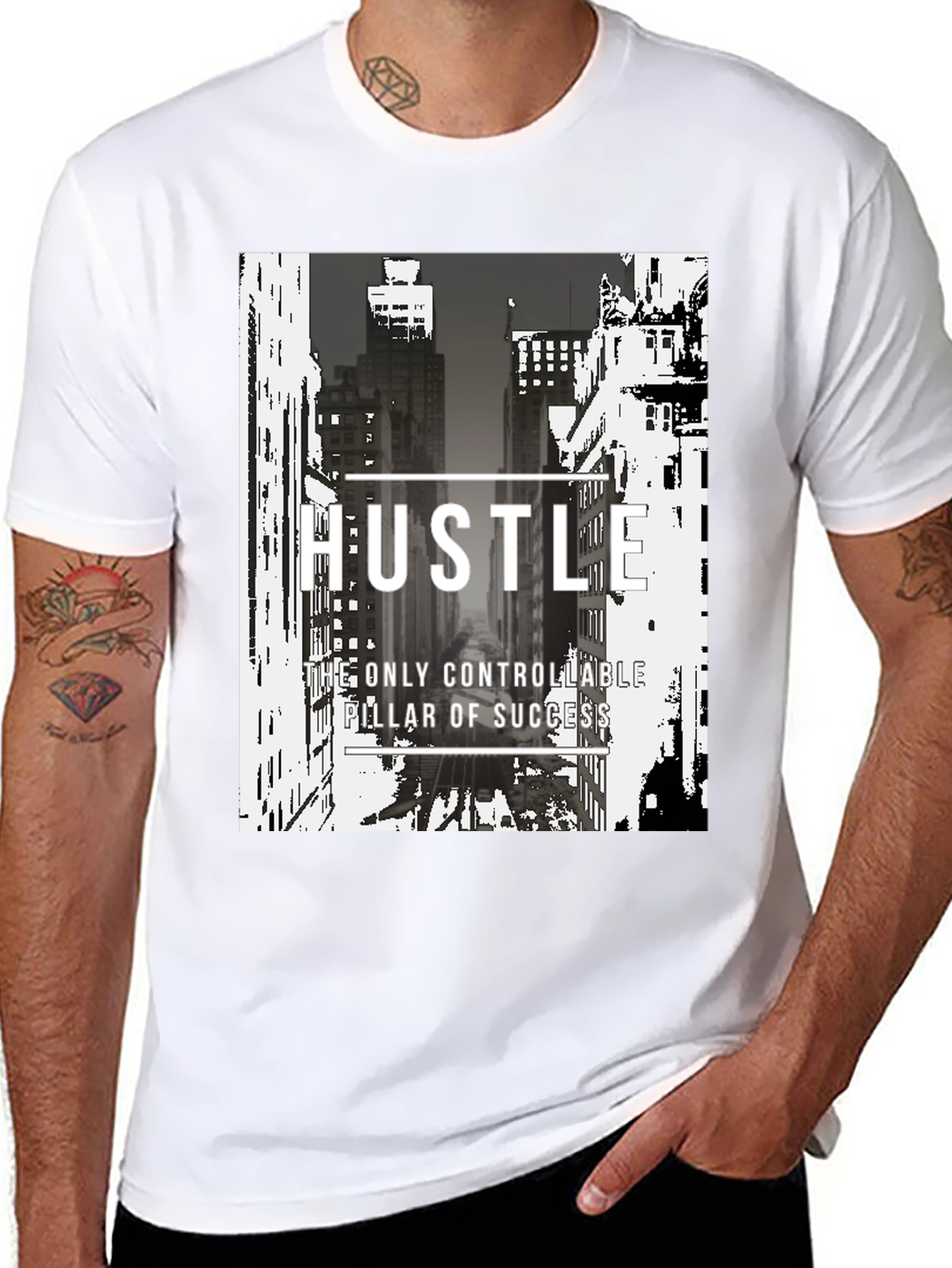 Black Hustle Graphic T-Shirt - Motivational Streetwear view 8