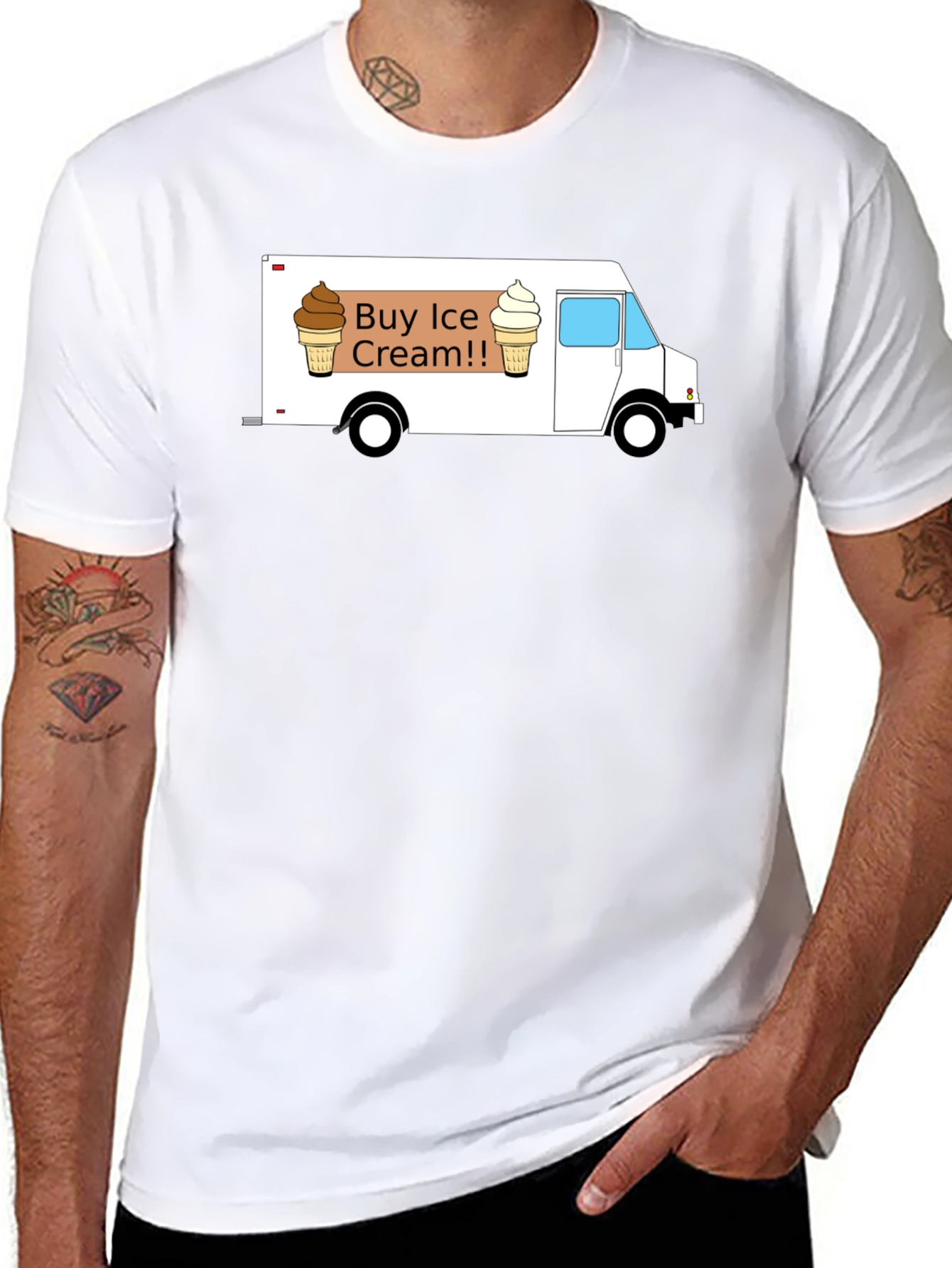 Black Buy Ice Cream T-Shirt - Novelty Tee for Ice Cream Lovers view 8
