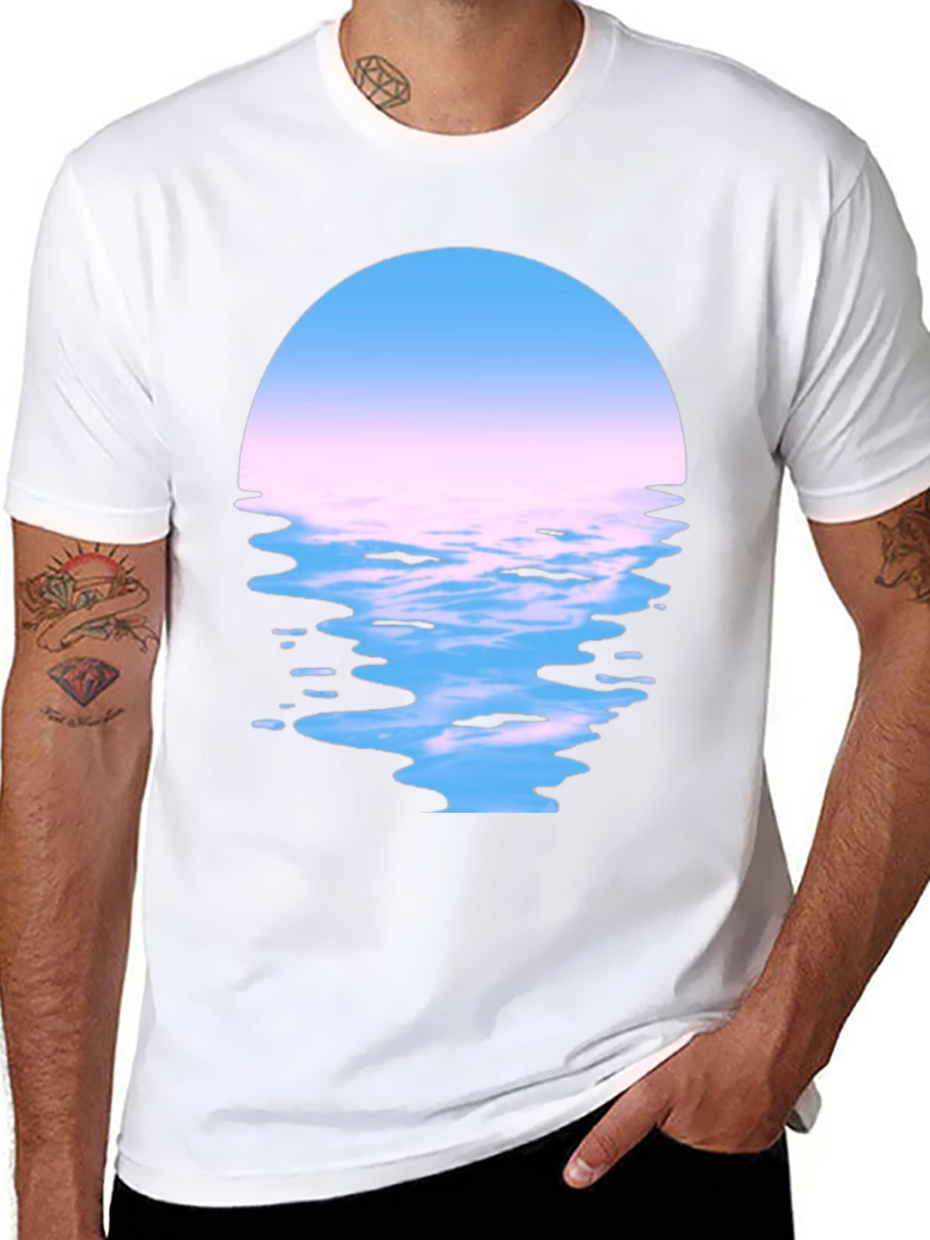 Black Sunset Reflection Graphic Tee - Soft Cotton view 8