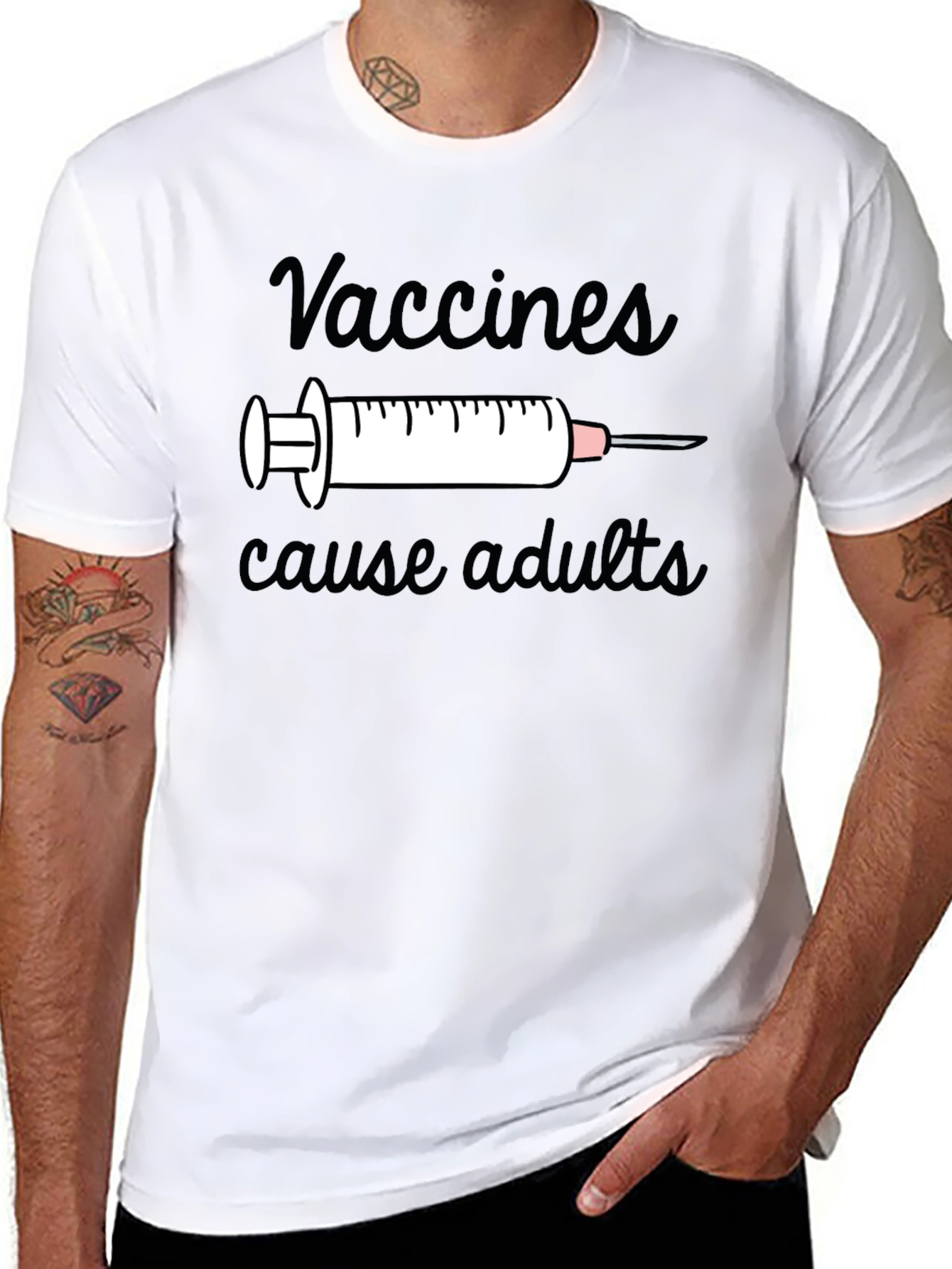 Black Vaccines Cause Adults T-Shirt view 8