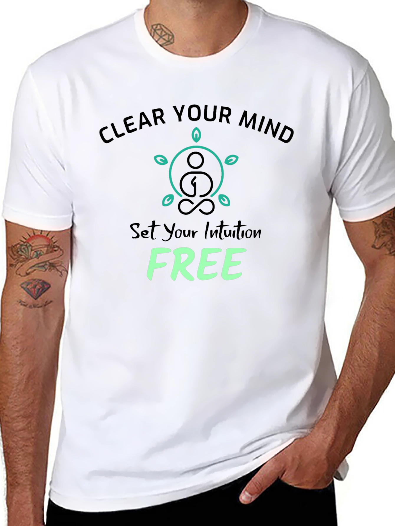 Black Clear Your Mind Graphic Tee - Black Cotton T-Shirt view 8
