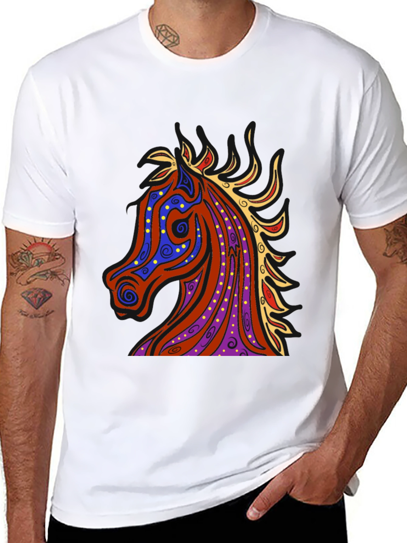 Black Horse Graphic Tee - Men's Black T-Shirt view 8