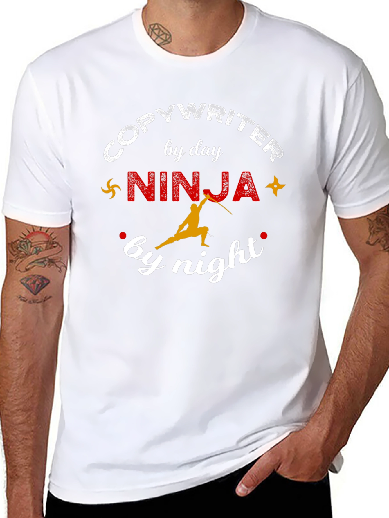 Black Copywriter Ninja T-Shirt Funny Writer Gift view 8