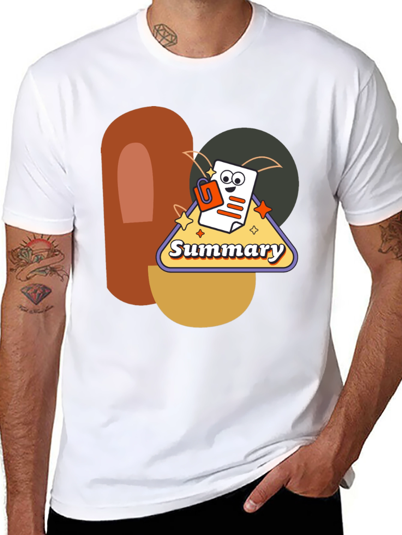Black Summary Graphic Tee - Retro Style view 8